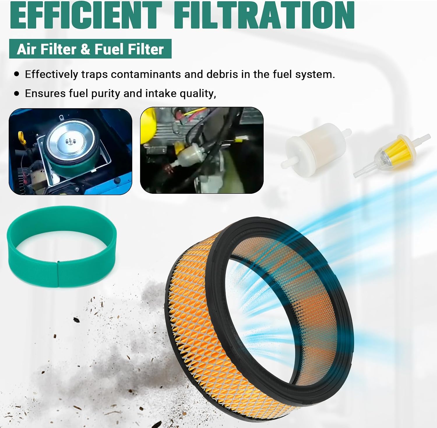 230015 Tune-Up Filter Kit Compatible with Bobcat 225 250 260 3 Phase & Trailblazer 275 302 325 Engine, Include 066698 Oil Filter, 230016 Air Filter, 215984 In-line Fuel Filter, 067007 Spark Plug