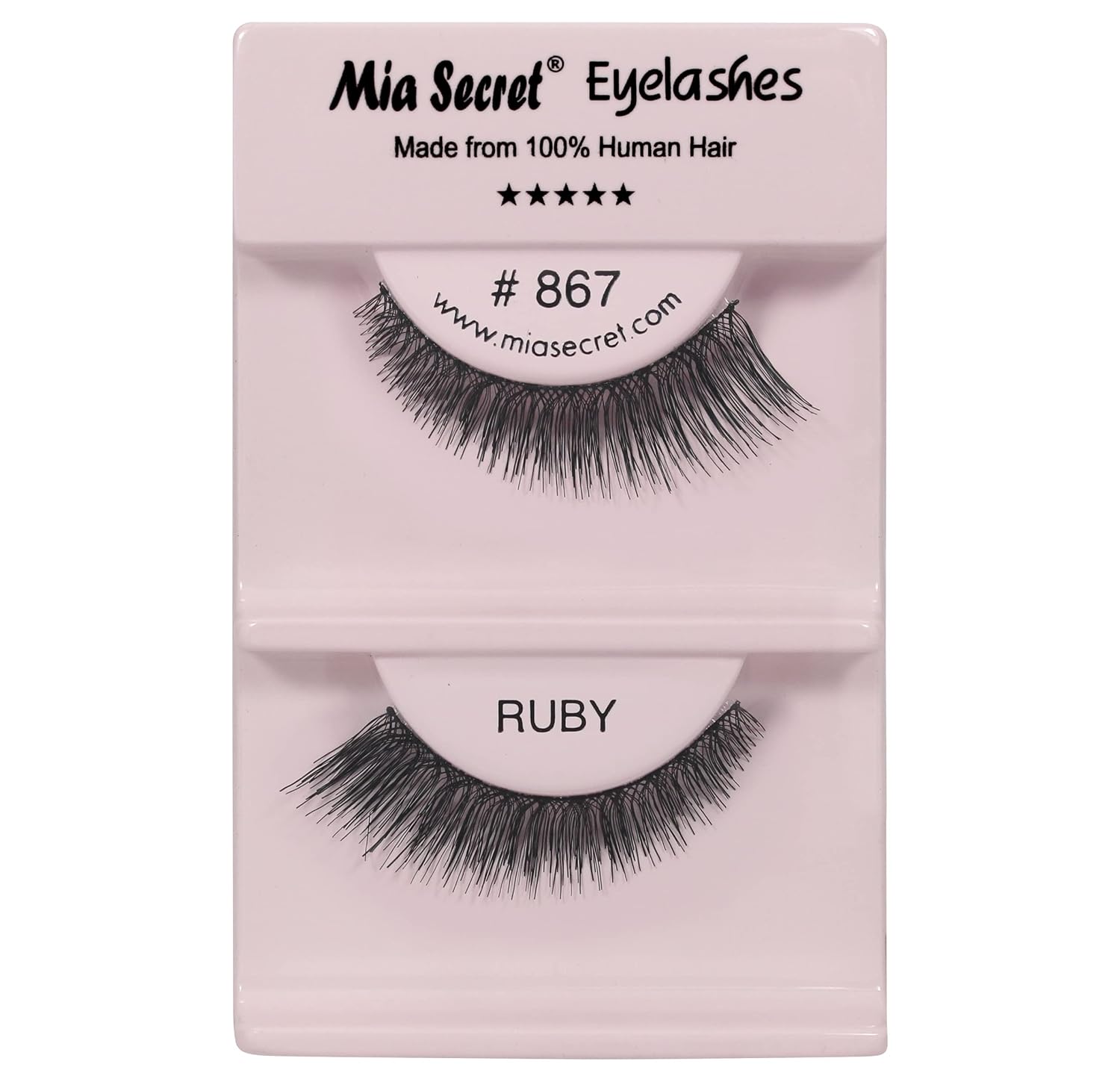 Mia Secret Demi Wispies Eyelashes - Natural Style False Eyelash - Long End Wispy Strip Lashes - Invisible Clear Band - Reusable and Lightweight Human Hair Lash - 4 Pack