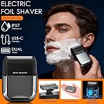 Rasoirs électriques pour hommes Laelr Mini Rasoir électrique pour visage IPX7 Étanche à sec à usage sec sans fil de barbe et de treuil avec 3 Lames flottantes LED Affichage USB Remboursable pour les voyages à domicile