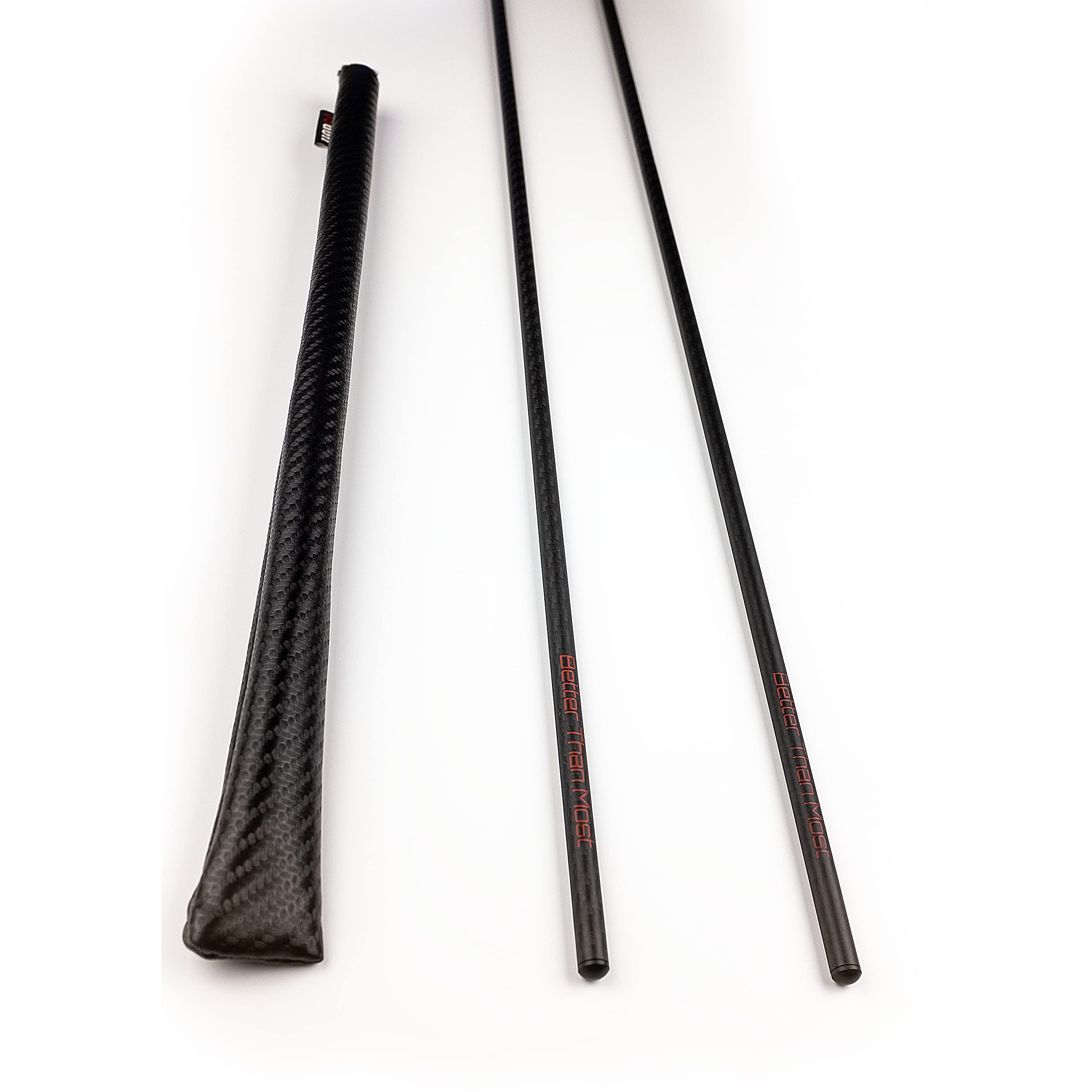 Kohlefaser-Ausrichtungs-Set für Golfschläger: 2 x Tour Pro Carbon Sticks + 1 x PU-Leder-Ausrichtungsstab-Abdeckung