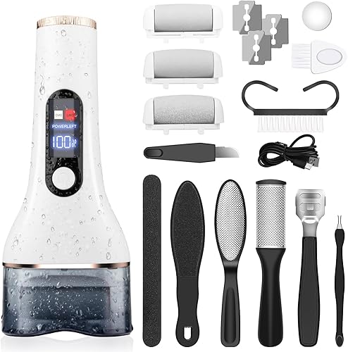 AdamPark Removedor eléctrico de callos para pies, herramientas de pedicura recargable, kit de cuidado de pies, kit de removedor de callos portátil
