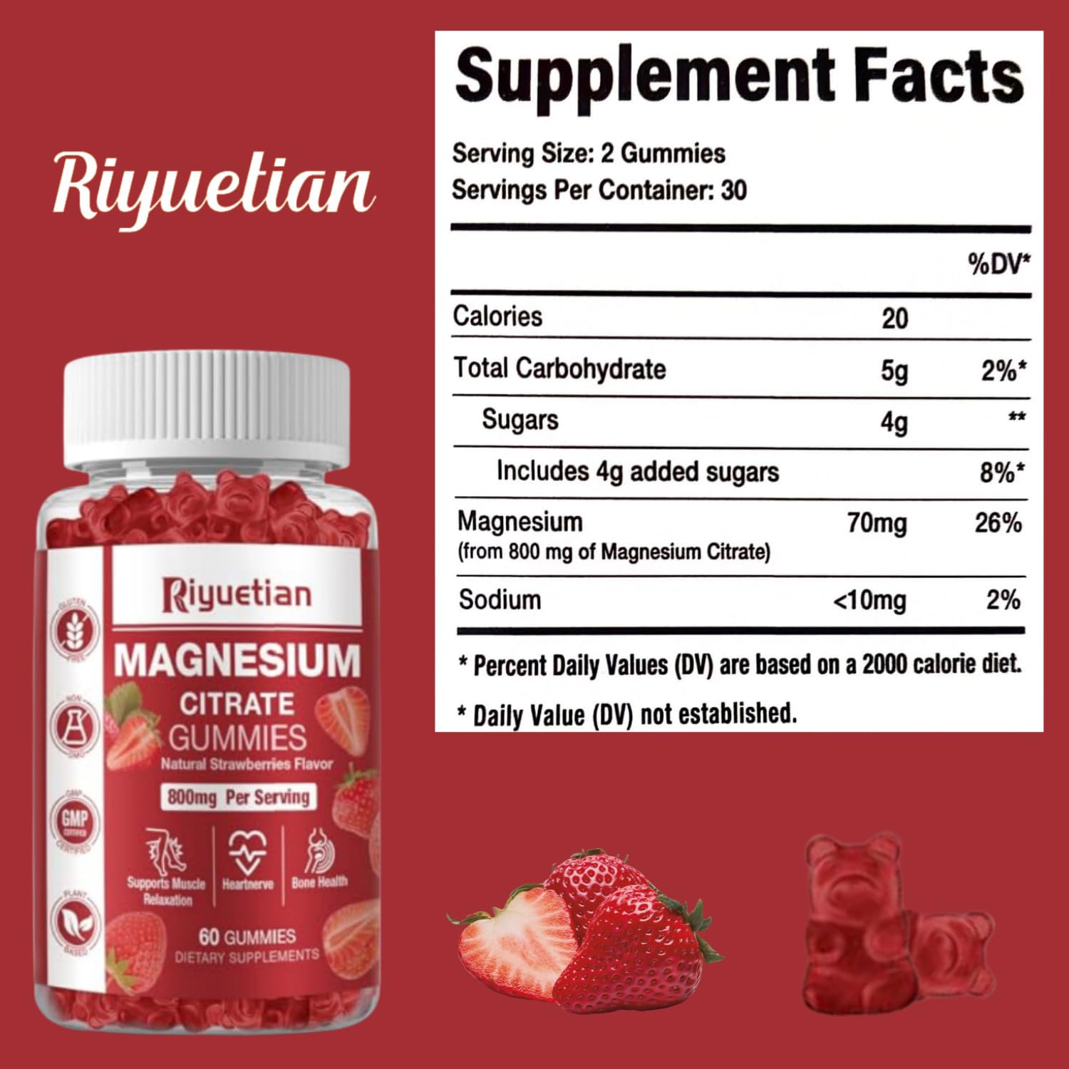 2 Pack Extra Strength Magnesium Citrate Gummies 800MG - Vegan Gummies - Supports Relaxation & Energy for Adults - 120 Count — Amazon image 7