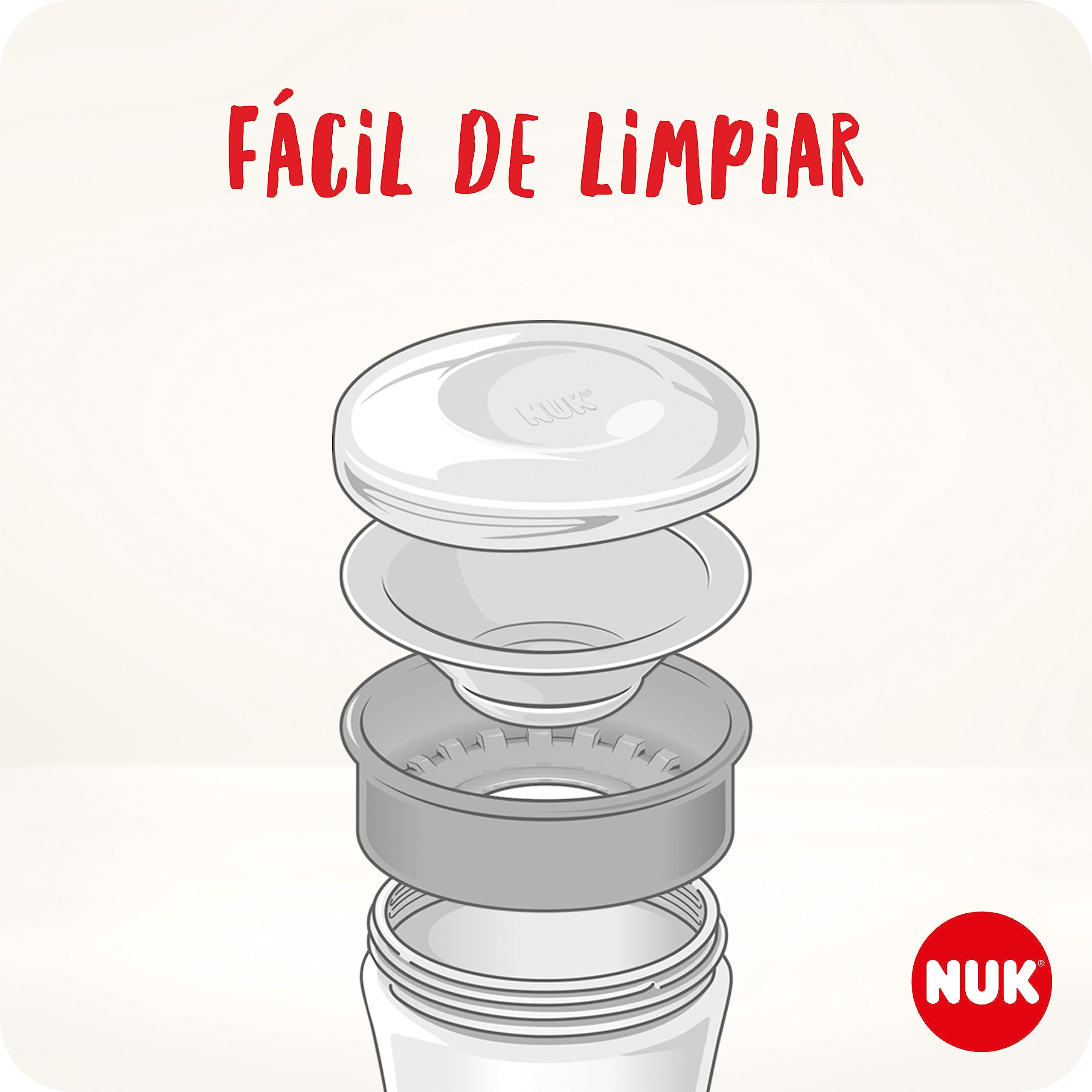 NUK Magic Cup vaso aprendizaje bebe de acero inoxidable | +8 meses | 230 ml | Borde a prueba de derrames de 360° para beber desde cualquier lado | A prueba de fugas | Azul