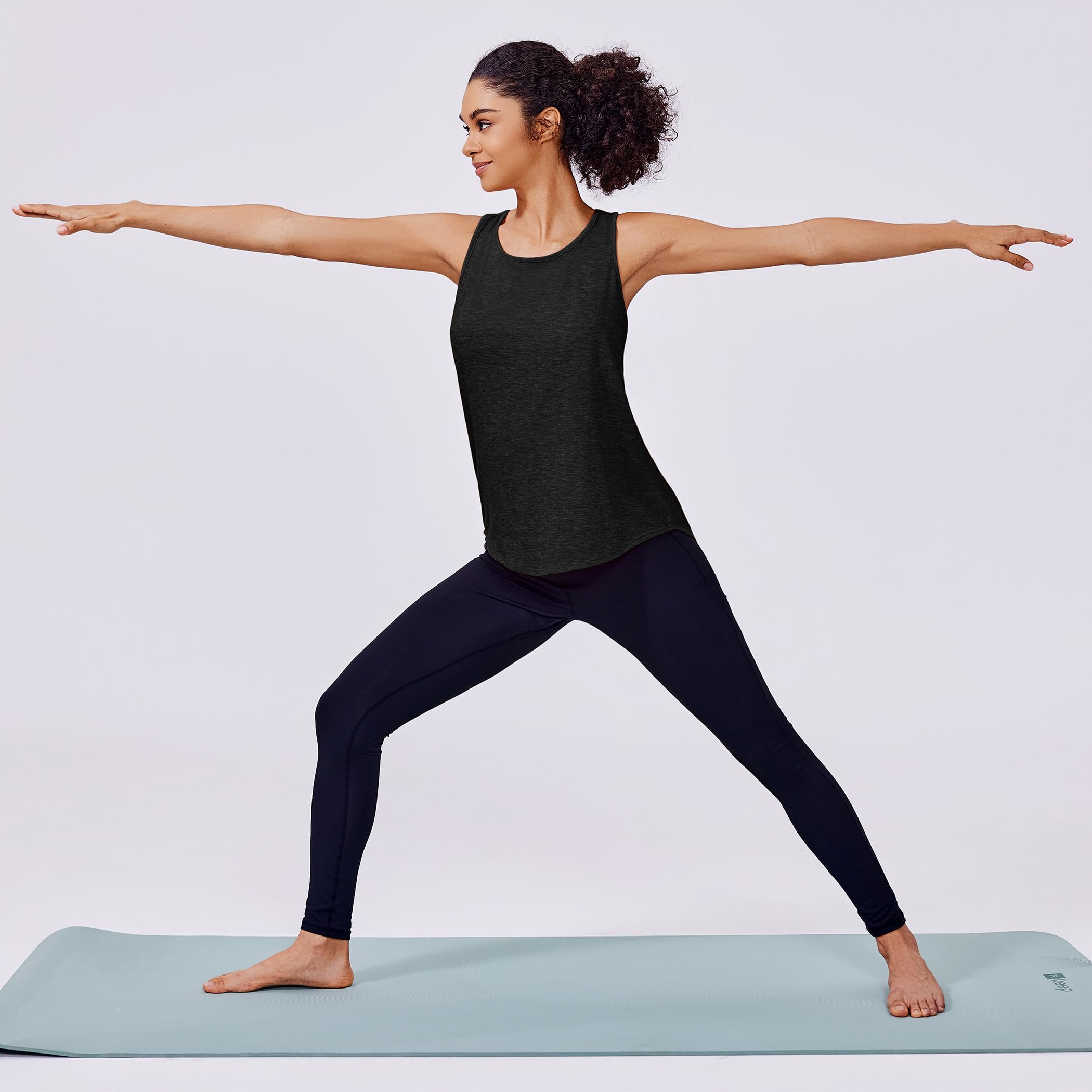 PINSPARK - Paquete de 2 Camiseta Deportiva sin Mangas para Mujer, para Yoga, Deportes, Secado rápido, sin Mangas, Espalda Cruzada, Camiseta Deportiva de Verano, Transpirable, para Correr, Gimnasio