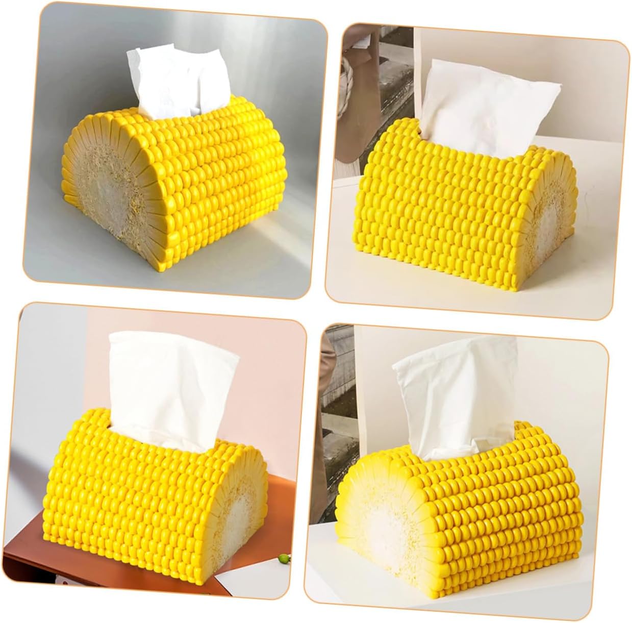 Creative Corn Shaped Tissue Box Cover Resin Napkin Holder for Home Decor Practical Storage for Kitchen Bathroom Bedroom Office Hotel and Restaurant Use image 2