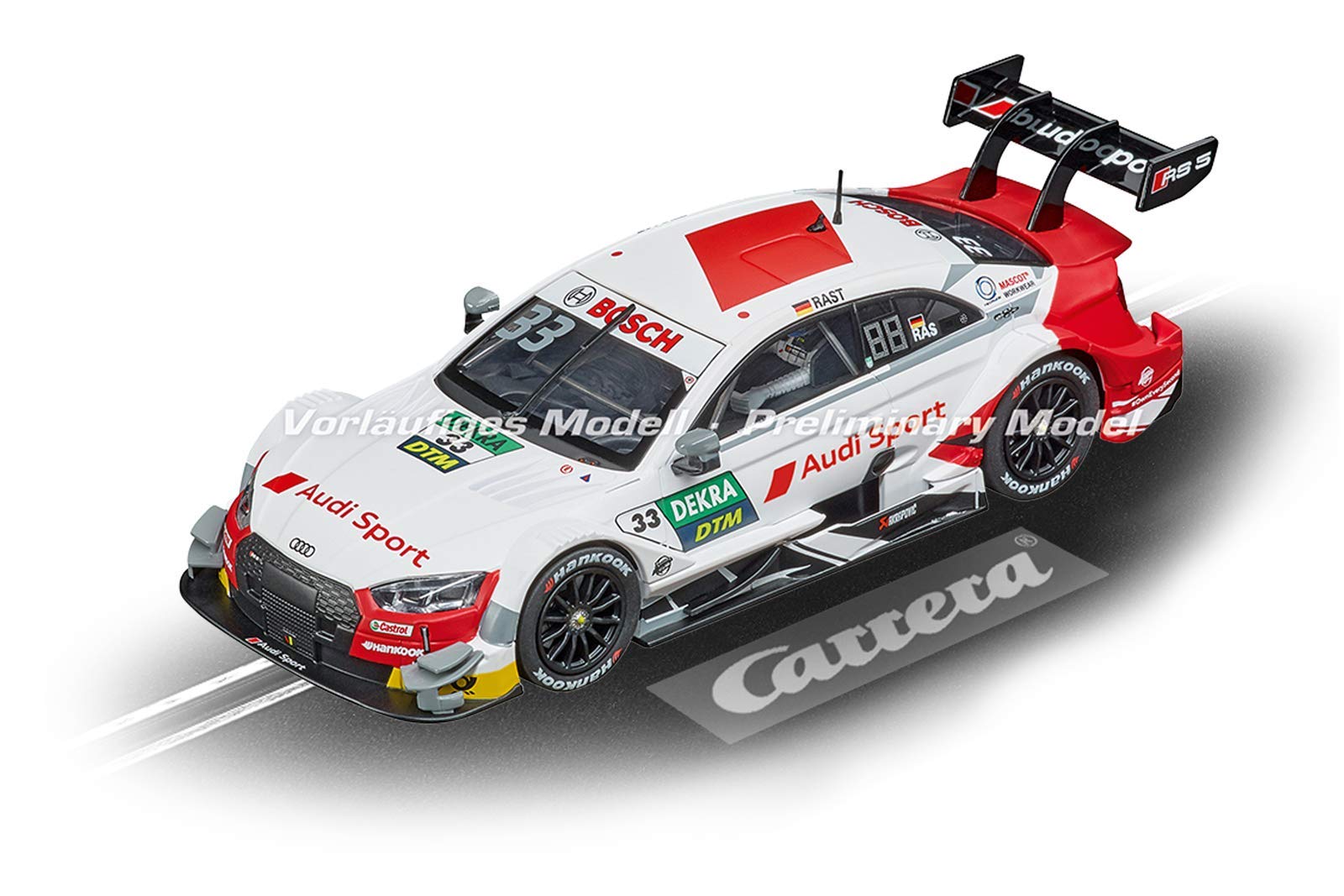 Carrera Digital 132 Audi RS 5 R.Rast, No.33 (DTM 2019) | Slotcar für Rennbahn | Front- & Rücklicht & Bremslicht | Digital steuerbar | Maßstab 1:32 | Spielzeug für Kinder ab 8 Jahre & Erwachsene