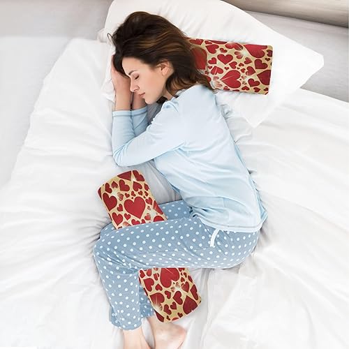 Miniatura 6 de KLL Corazones rojos brillantes estrellas ilustración yoga almohada cervical cuello rollo almohada cilindro redondo almohada cilíndrica almohada