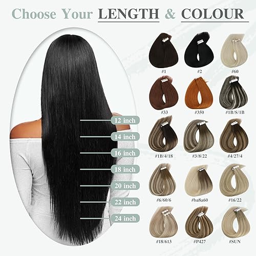 Miniatura 5 de Extensiones de pelo de VeSunny con cinta en extensiones de cabello humano real, color degradado, pelo humano, extensiones de cabello Remy grado 8A