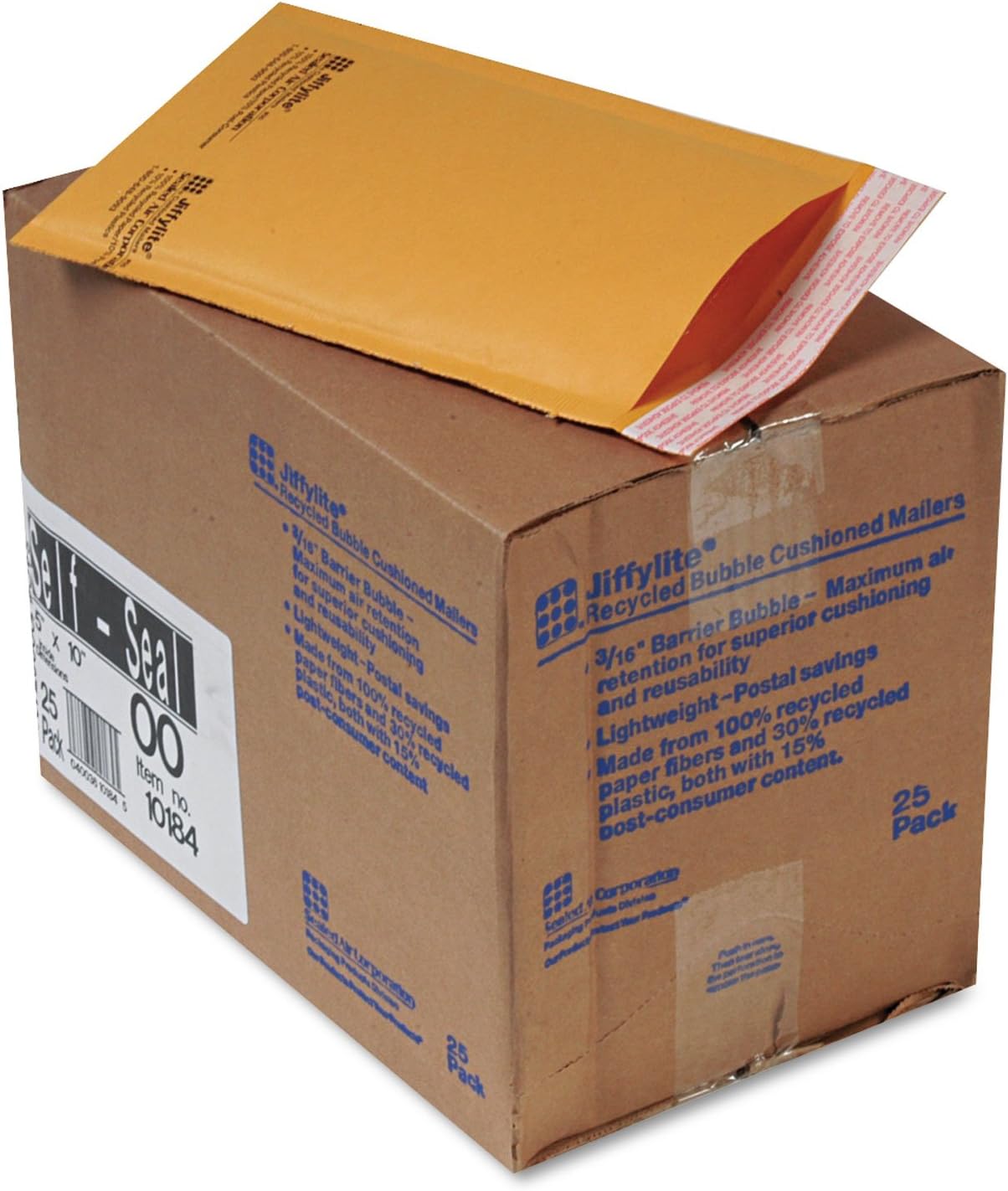 Sealed Air Jiffy Lite Cushioned Mailers, f Seal, #00, 5 x 10 Inches, Pack of 25 (10184)