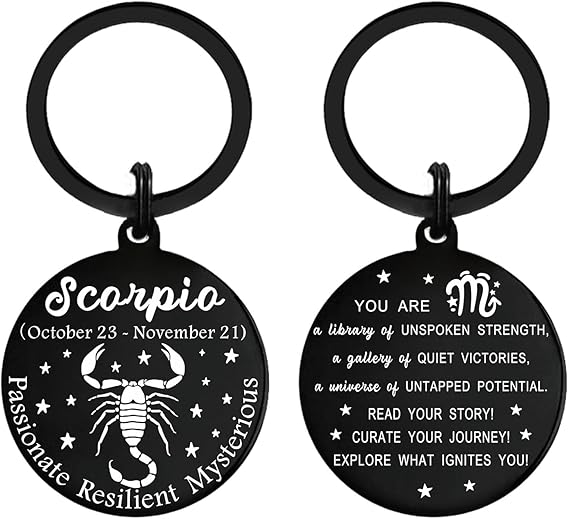 Zodiac Sign Gifts - 12 Constellations Keychain - Zodiac Birthday, Astrology Lovers Keyring