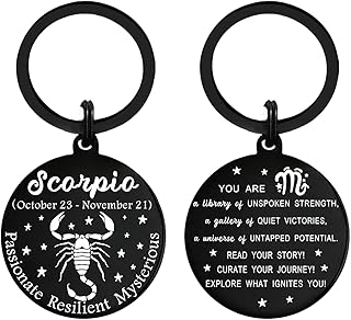 Tangvo Zodiac Sign Gifts - 12 Constellations Keychain - Zodiac Birthday, Astrology Lovers Presents