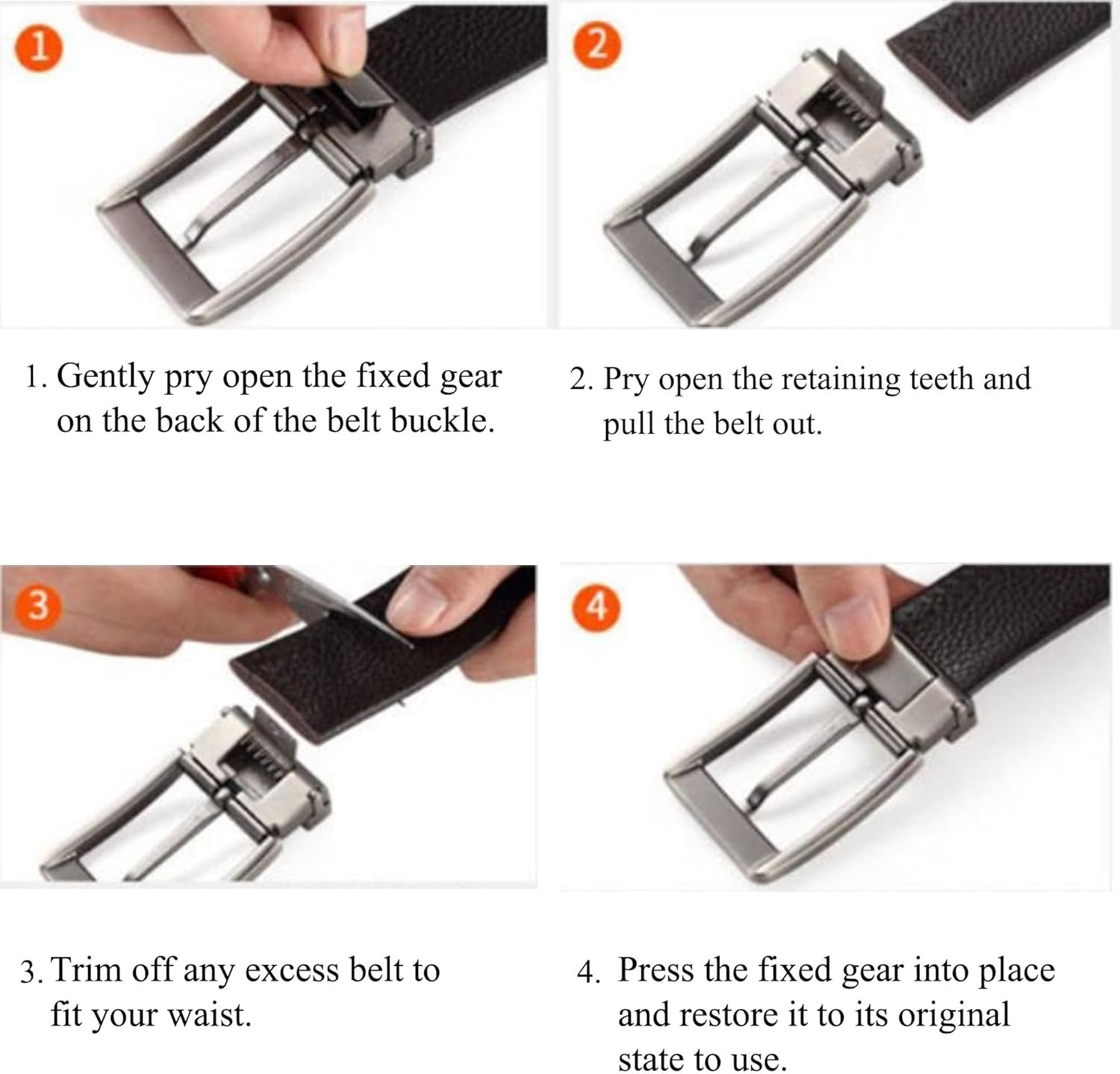 Boys Black PU leather belt with Removable Pin Buckle, Ratchet Belts for Kids Dress Casual School Uniform - Image 5