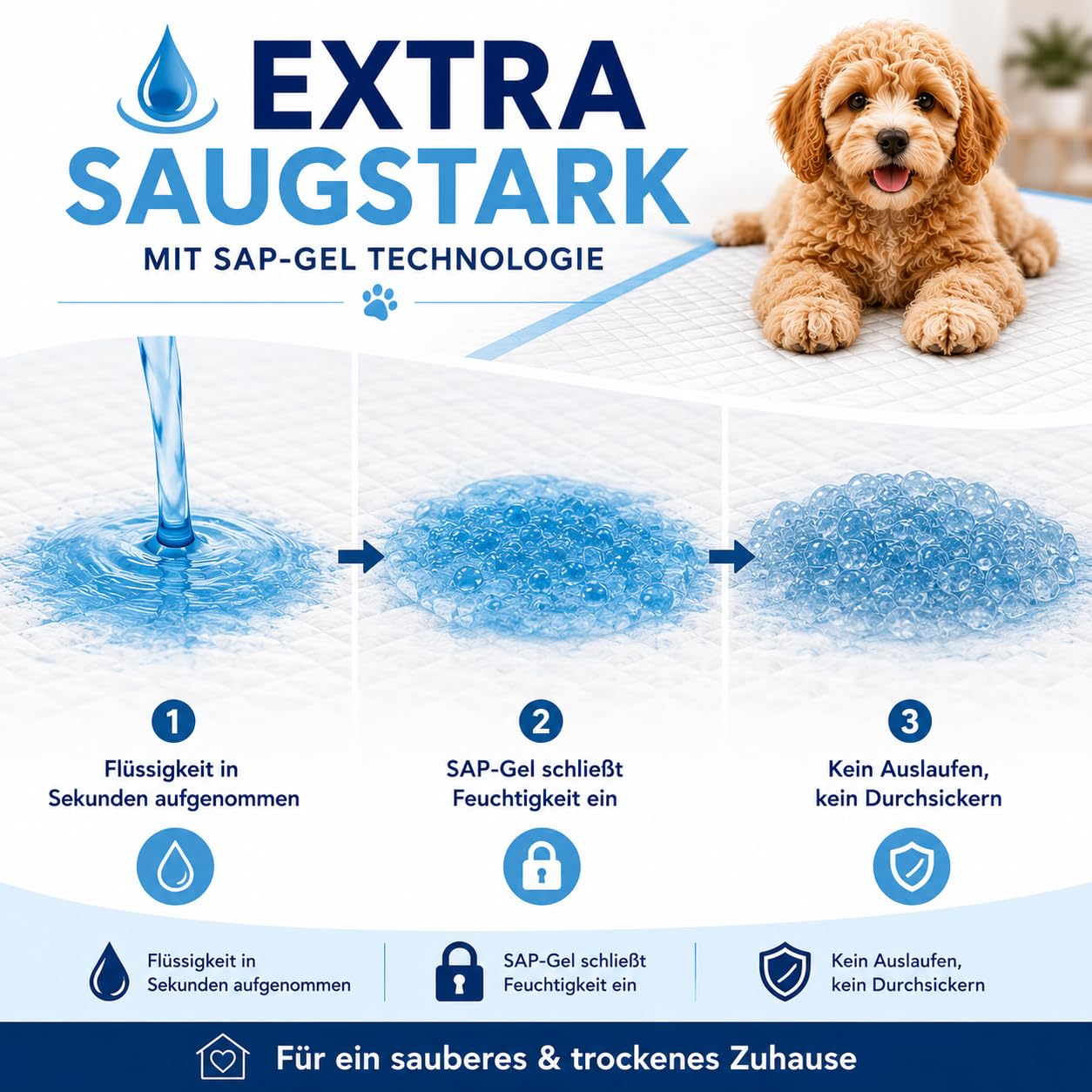 ALUZ Podkłady dla Psa 50 Sztuk 60x90 cm Maty Treningowe | 400 ml Chłonne podkłady, Szybkoschnące i Nieprzemakalne, Neutralizują zapachy, Nauka sikania i Dla Starszych Psów