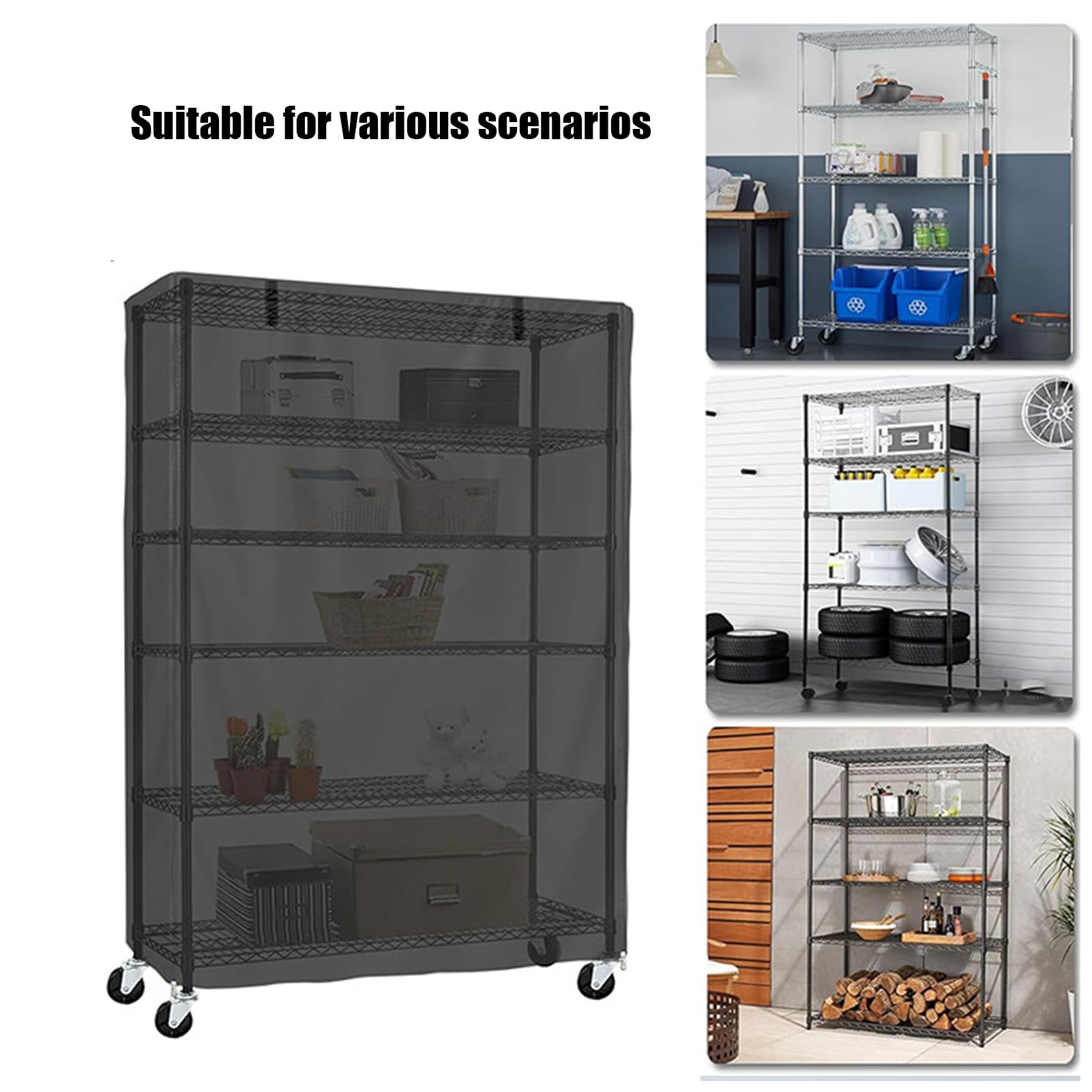 Housse de Protection pour étagères, avec Fermeture éclair, pour intérieur et extérieur, Protection d'étagères, Protection Contre la poussière de Haute qualité pour étagères, élégante Housse