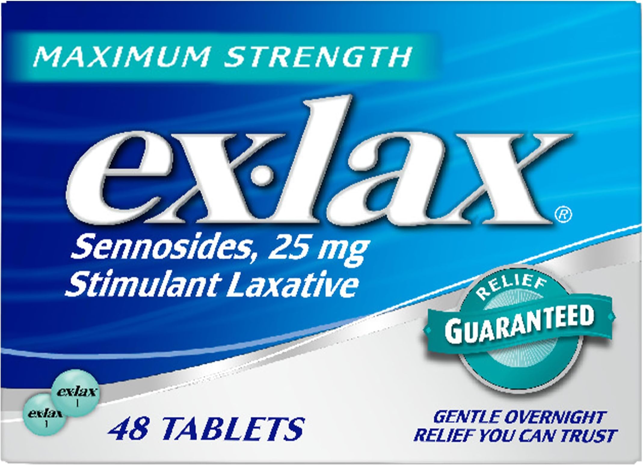 Ex-Lax Maximum Strength Stimulant Laxative Pills, 48 count