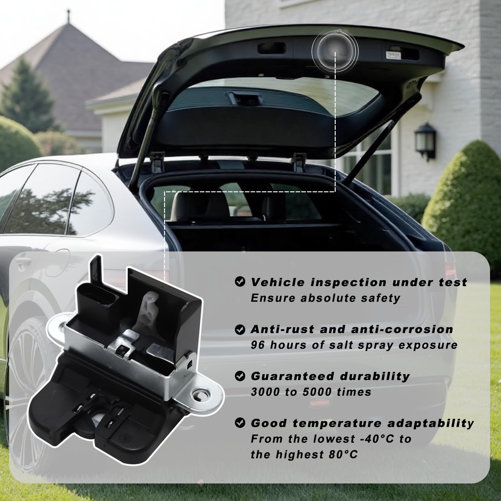 Serratura per bagagliaio, serratura per portellone posteriore per Touran Passat Golf 5 6, sostituisce 1T0827505H 5K0827505A 1K6827505E