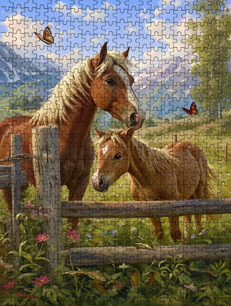 Caballo Mariposa Puzzle 2000 Piezas, Rompecabezas Adultos Puzzle, 3D Un Rompecabezas, Desafiante Puzzles de Decoración Juego de, Juego Educativo para Toda la Familia, para Regalo Decoración FNKL7-434