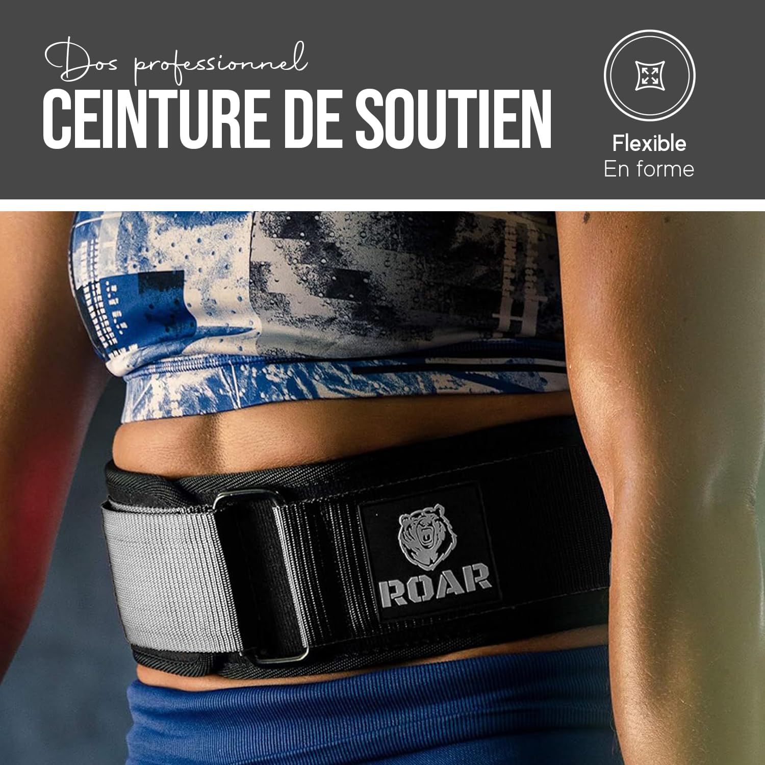 Roar® Ceinture de Musculation V2 - Ceinture Haltérophilie, Bodybuilding, Fitness - Ceinture de Levage pour Femmes et Hommes - Ceinture de Force