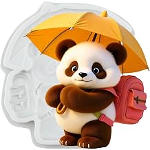 Panda Polymer Clay Molds Cartoon Panda Umbrella Silicone Mold