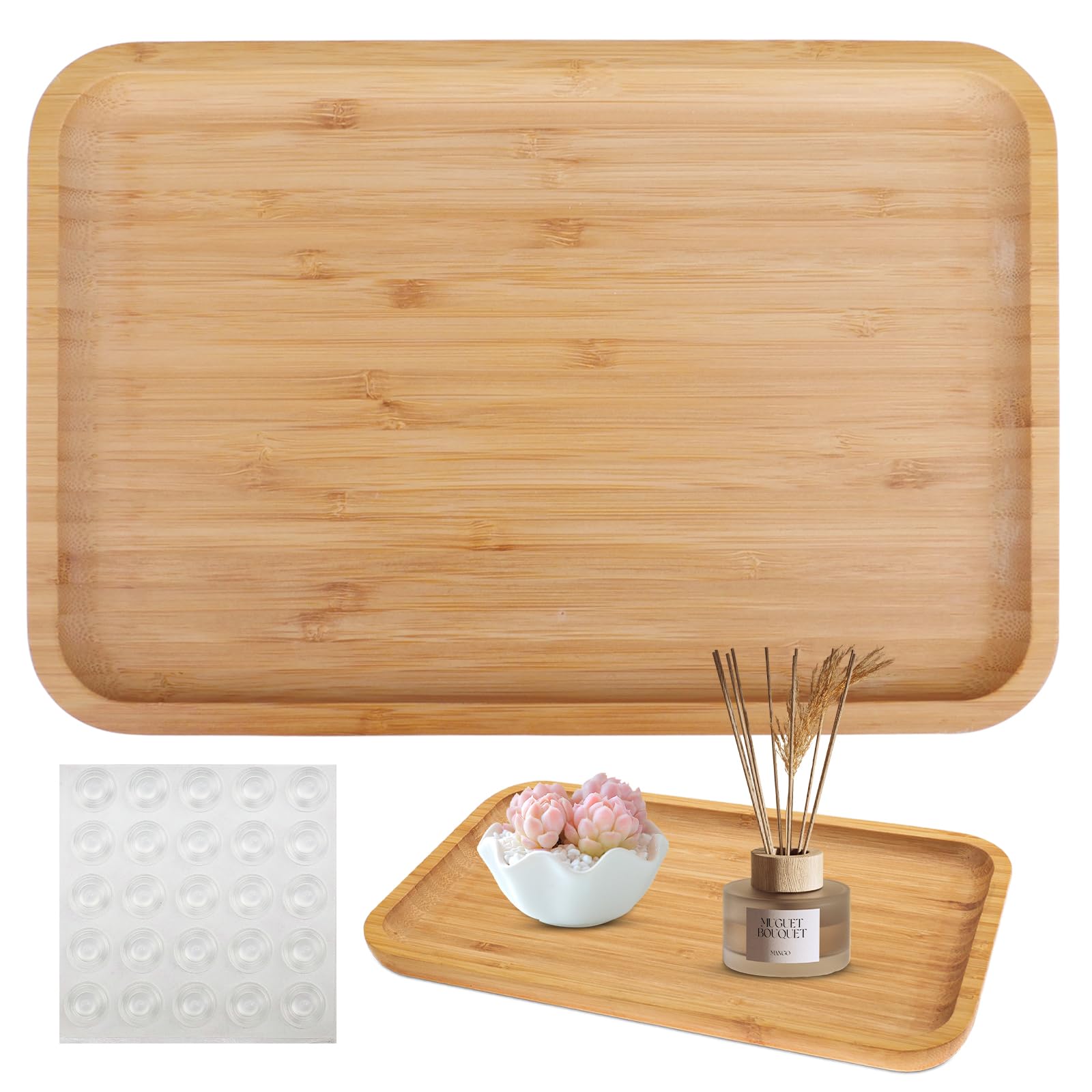 wocpvm Quadratisches Bambus-Tablett fr Badezimmer 30x20cm - Lnglich Klein  Deko fr Zuhause, Hotel, Restaurant : Amazon.de: Kche, Haushalt & Wohnen