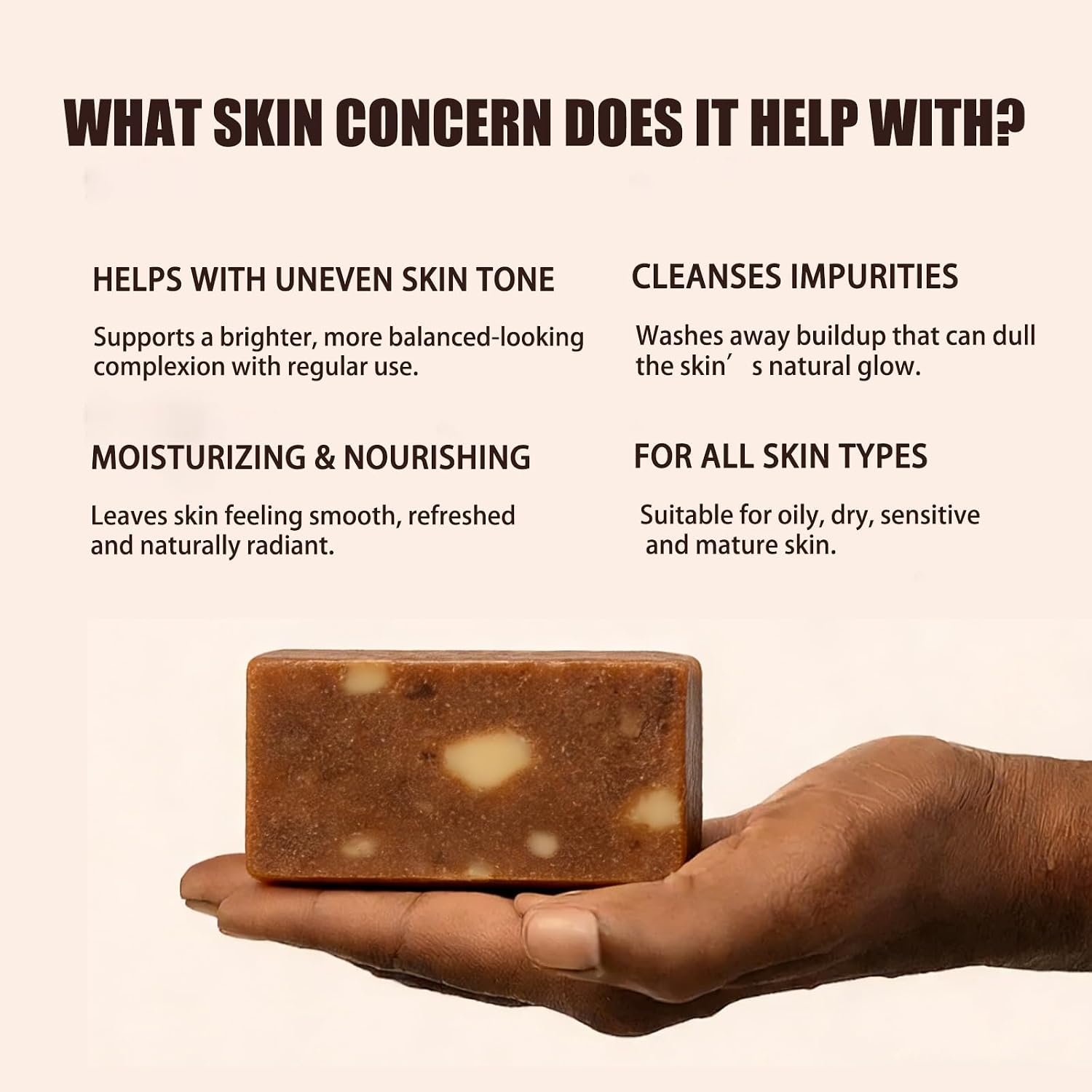 African Black Soap– Raw African Black Soap Bar Moroccan Black Soap Hydrates Dry Skin for All Skin Types, Supports a More Even-Looking Skin Tone for Face & Body Wash (2pcs)