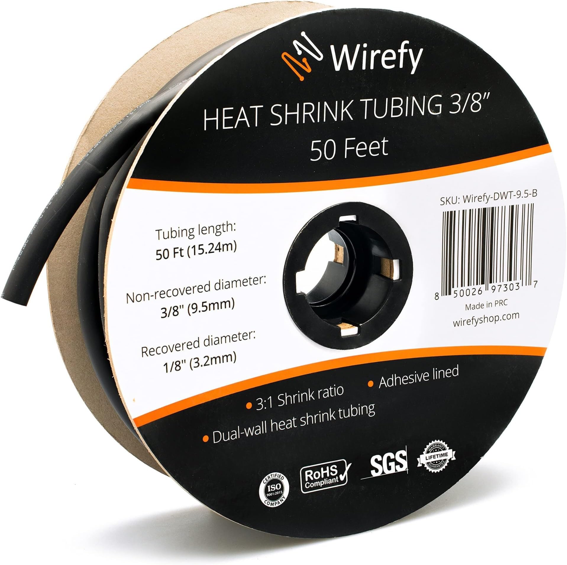 Wirefy 3/8" Heat Shrink Tubing - 3:1 Ratio - Adhesive Lined - Marine Grade He...