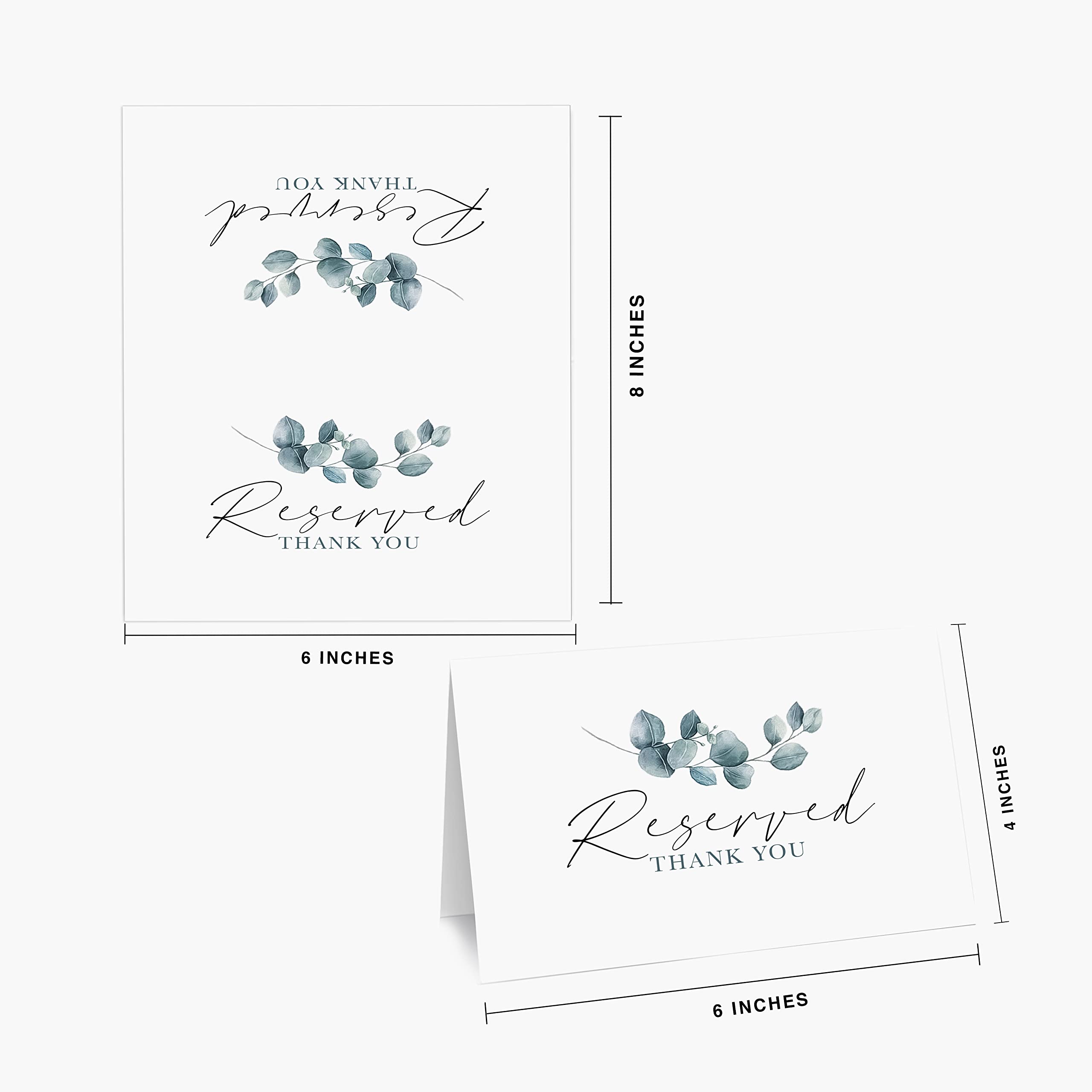 CLEVER SIGNS Reservierte Tischschilder, 25 Stück, Reservierte Schilder für Hochzeiten, Empfänge, Weihnachten, Veranstaltungen, 10.2x15.2 cm Reservierungskarten für Tische, grüne Aquarellschilder