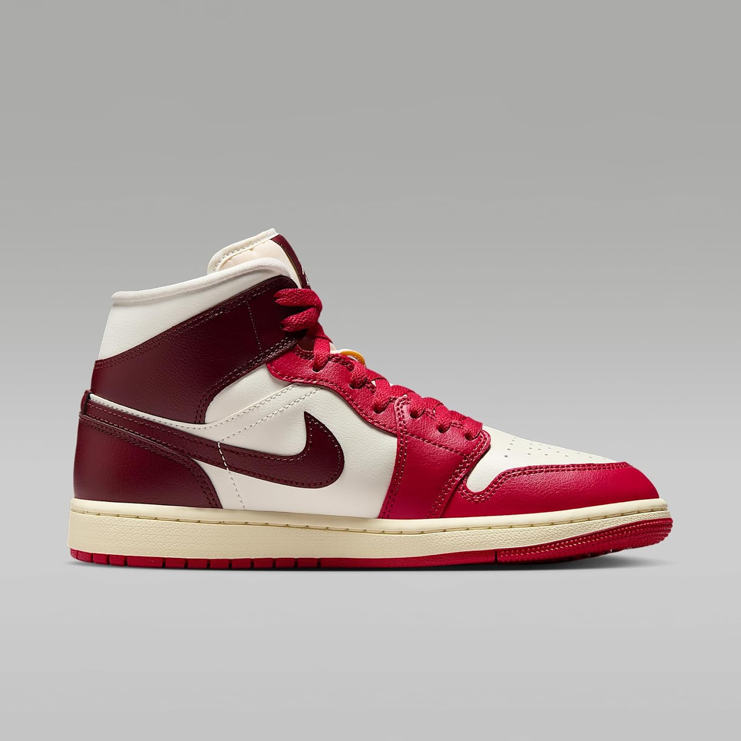 Air Jordan 1 Mid Women's Shoes (Sail/Mystic Hibiscus/Coconut Milk/Dark Team Red) Size 8.5