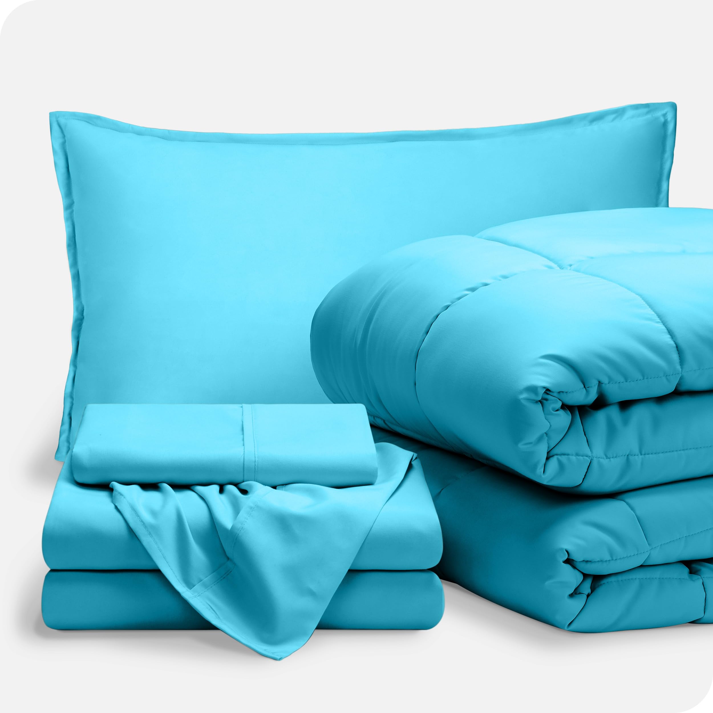 Aqua Aqua Bed-in-A-Bag 5 Piece Comforter Sheet Set Goose Down Alternative Ultra-Soft 600 TC 100 Cotton Premium Bed