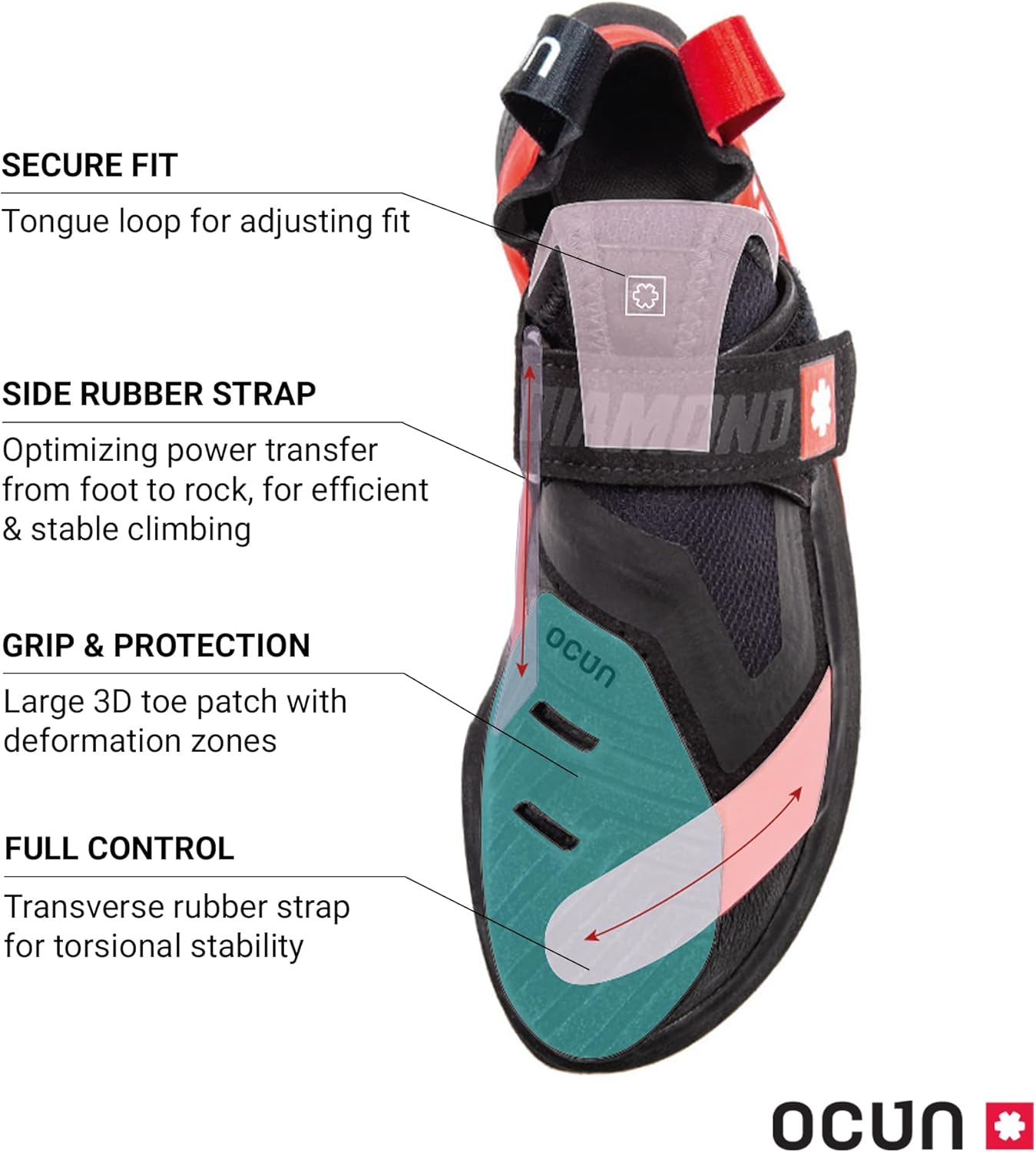 Ocun Unisex Diamond S Rock Climbing Shoes for Sport Climbing & Bouldering for Men & Women