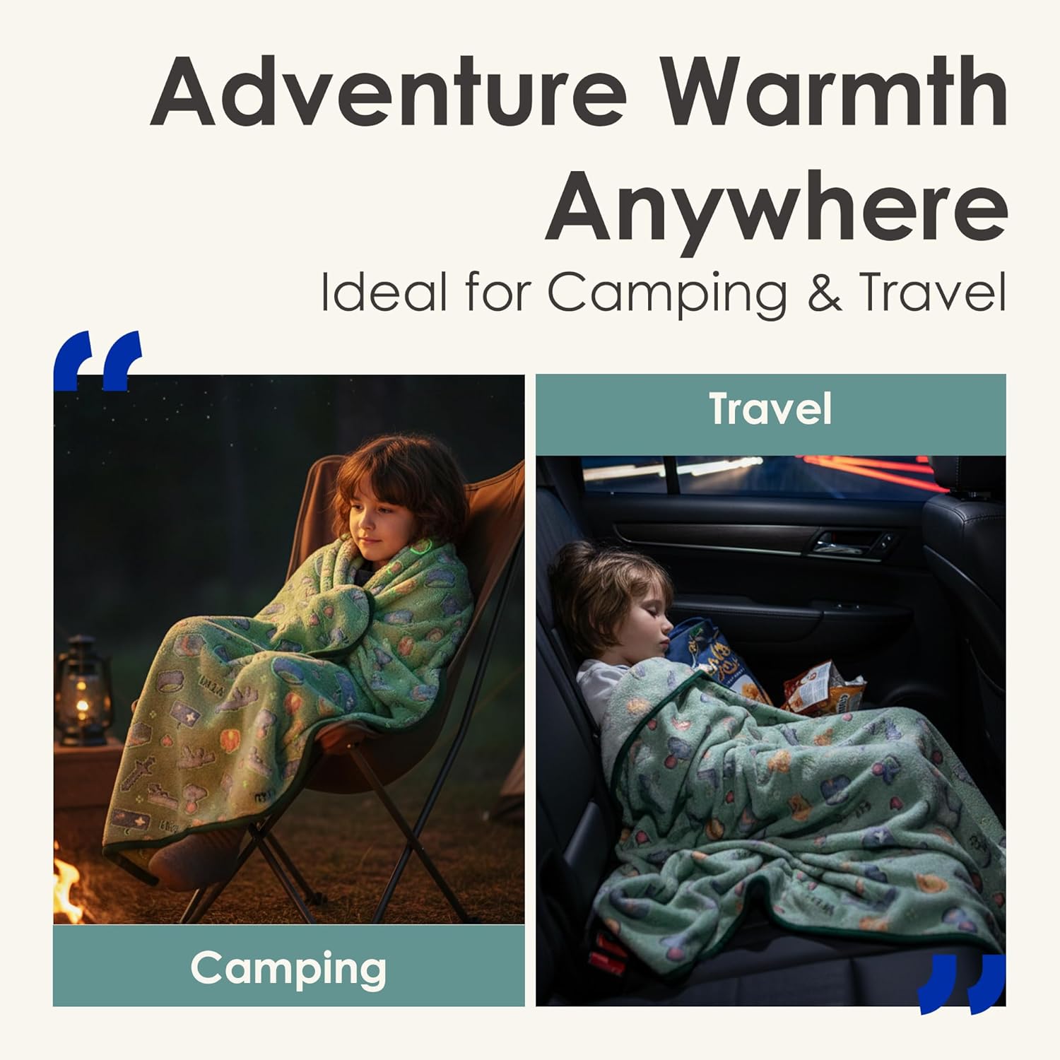 Glow in The Dark Gaming Throw Blanket for Kids, Ultra-Soft Fleece Gamer Blanket with Glow Dark Icons, Cozy Lightweight Flannel Blanket for Boys Girls Bedroom, Couch & Travel (Green, 50”x60”) - Image 5