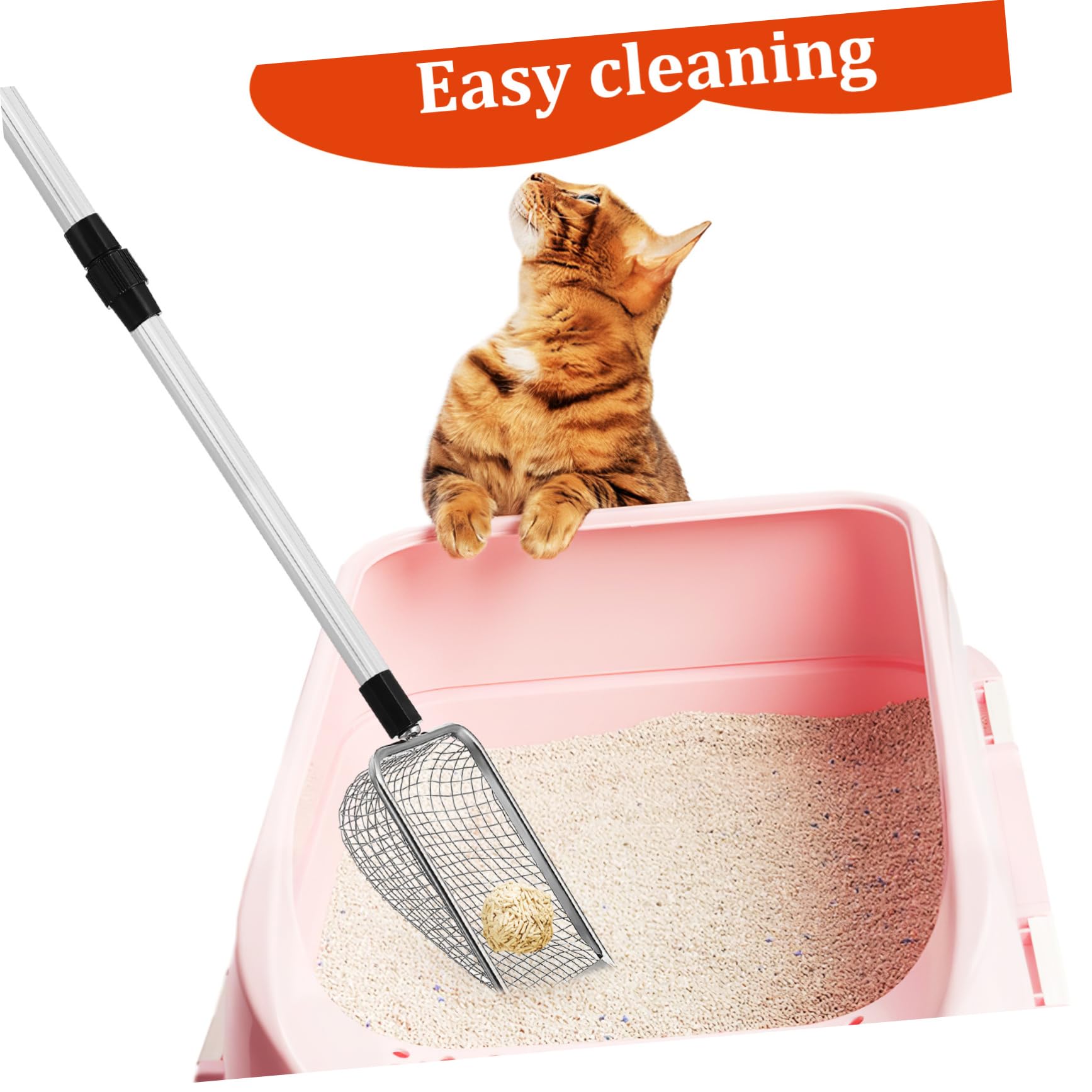 Mipcase 2pezzi Cat Litter Scooper Inossidabile Rimozione dei Rifiuti Accessorio per e