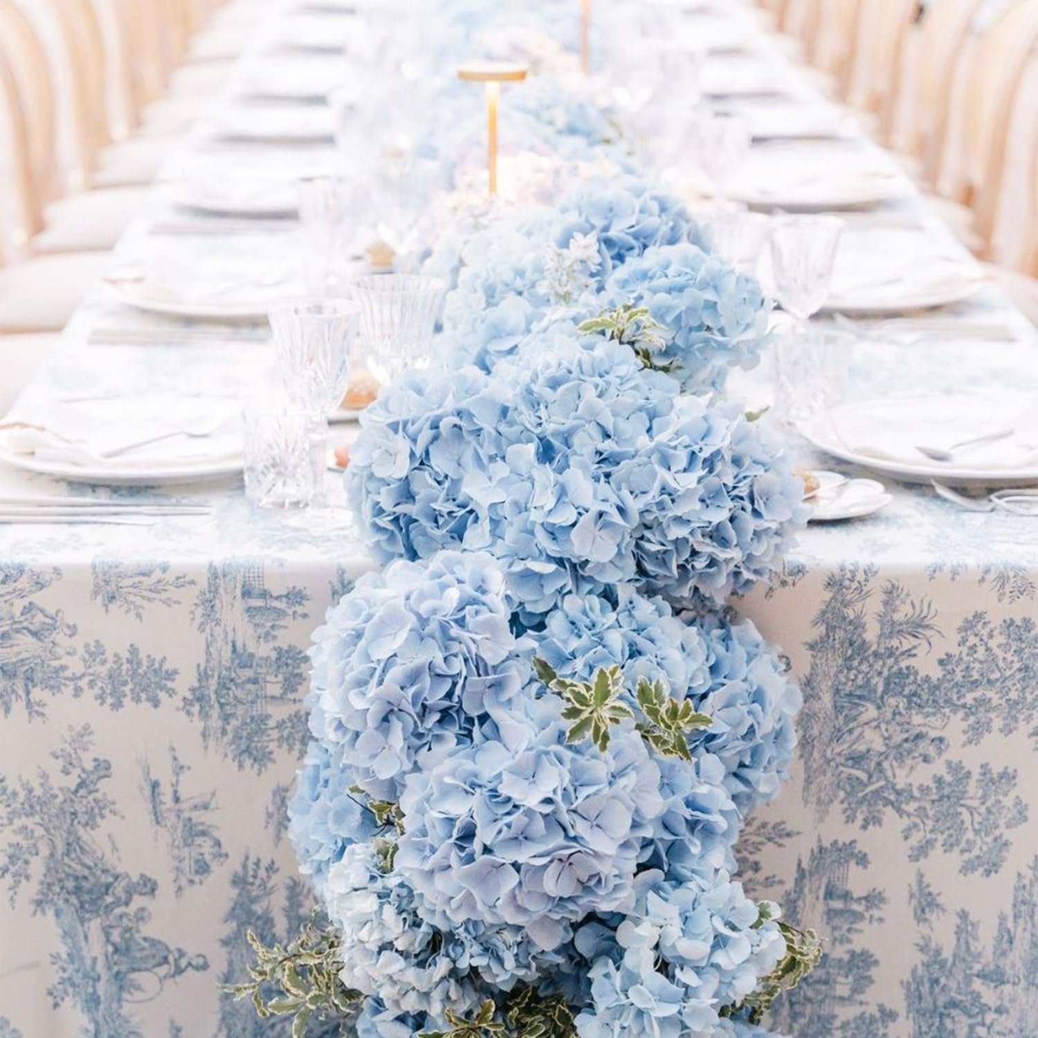Coferset 3pcs Baby Blue Lifelike Hydrangea Artificial Flowers 22inch Real Touch Faux Hydrangea Flower Stem for Home Party Wedding Floral Filler Arrangements Ceterpieces Bouquets