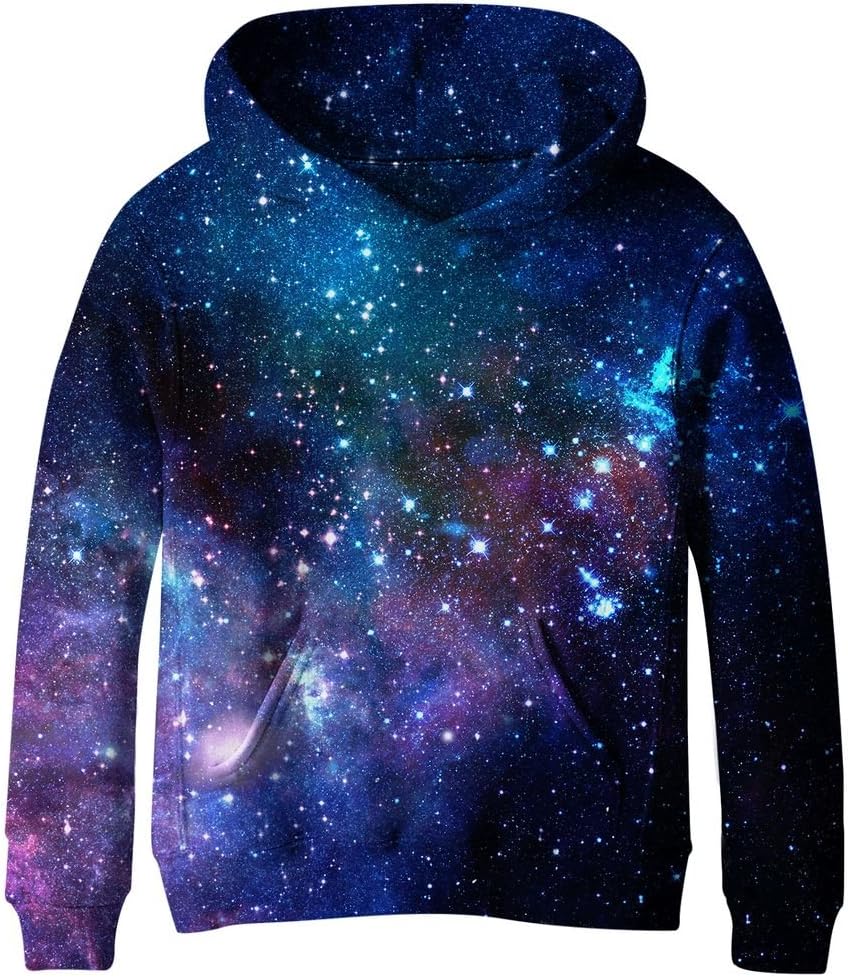 Teen Boys' Galaxy Fleece Sweatshirts Pocket Pullover Hoodies 4-16Y