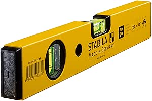 STABILA Wasserwaage Type 70, 30 cm, leichtes Alu-Profil, 1 Horizontal-Libelle, 1 Vertikal-Libelle, Made in Germany