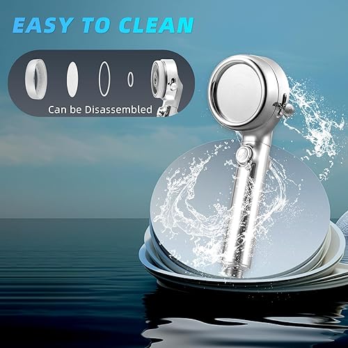 Miniatura 6 de STAIIHOM Cabezal de ducha cromado con cabezales de ducha de mano de alta presión, cabezal de ducha desmontable, ajuste de presión de agua libre para