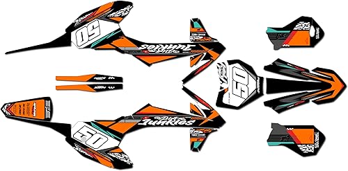 Miniatura 13 de Kit de gráficos para KTM Electric Mini SX E5 y Mini SX E3 (2020-2023) Rugged Series Magenta de 21 mil, kit de calcomanías gráficas de carreras