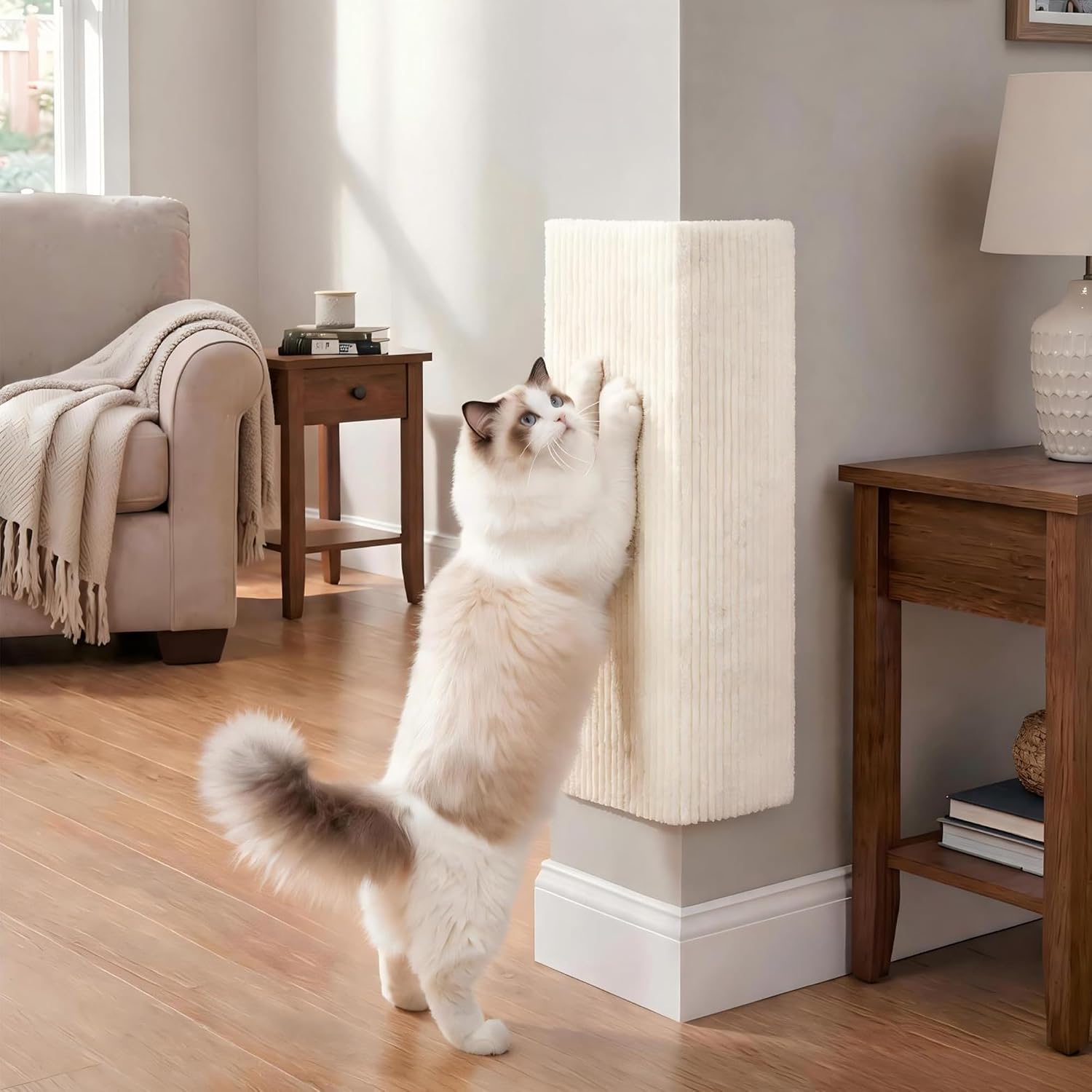 7.87"×19.68" Wall & Door Cat Corner Scratcher,DIY Cat Scratching Mat 1 Pack