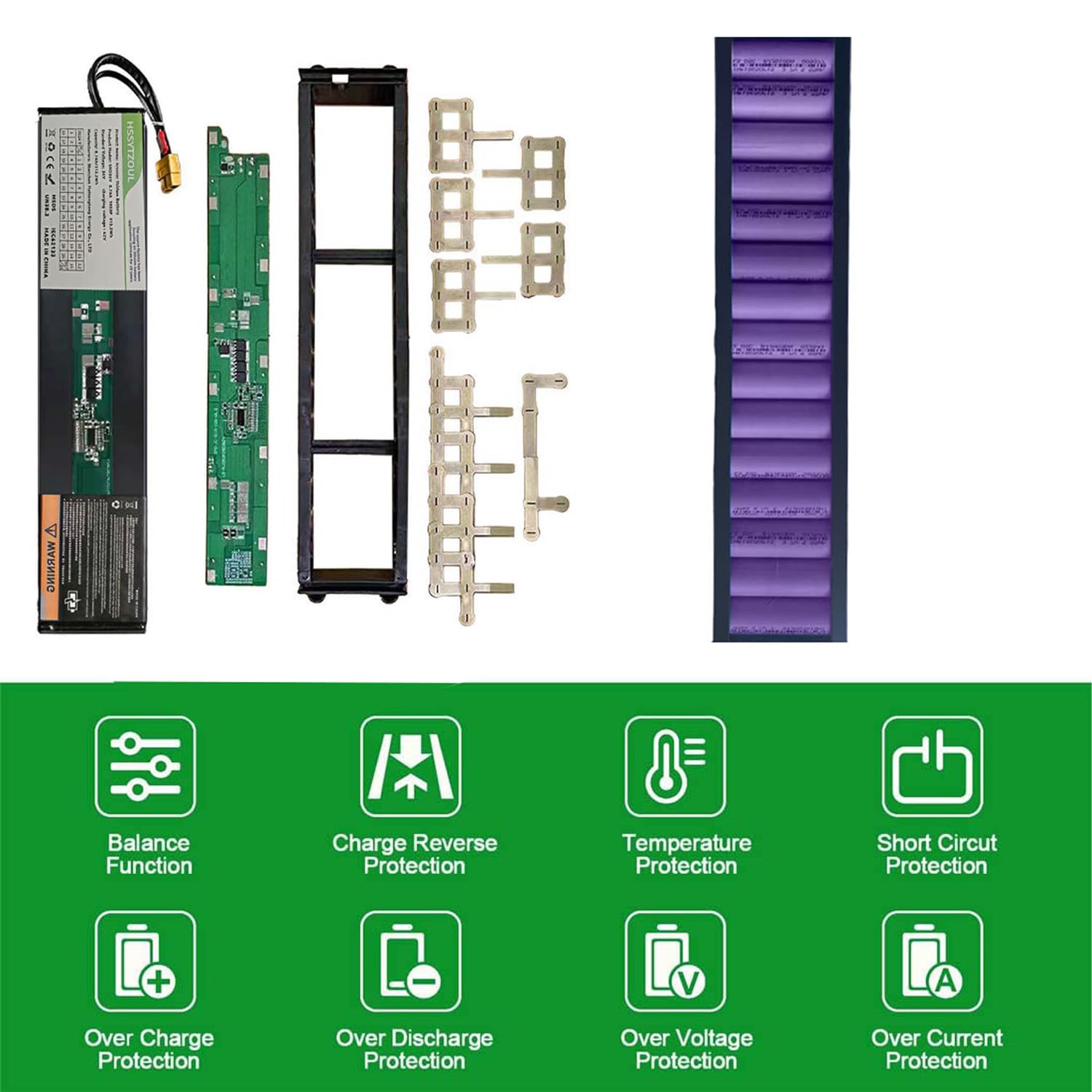 Batteria per scooter elettrico da 36 V 6AH / 7.5AH / 7.8AH / 8.7AH Batteria per scooter elettrico Sostituzione della batteria per scooter incorporato,36v,7.8AH