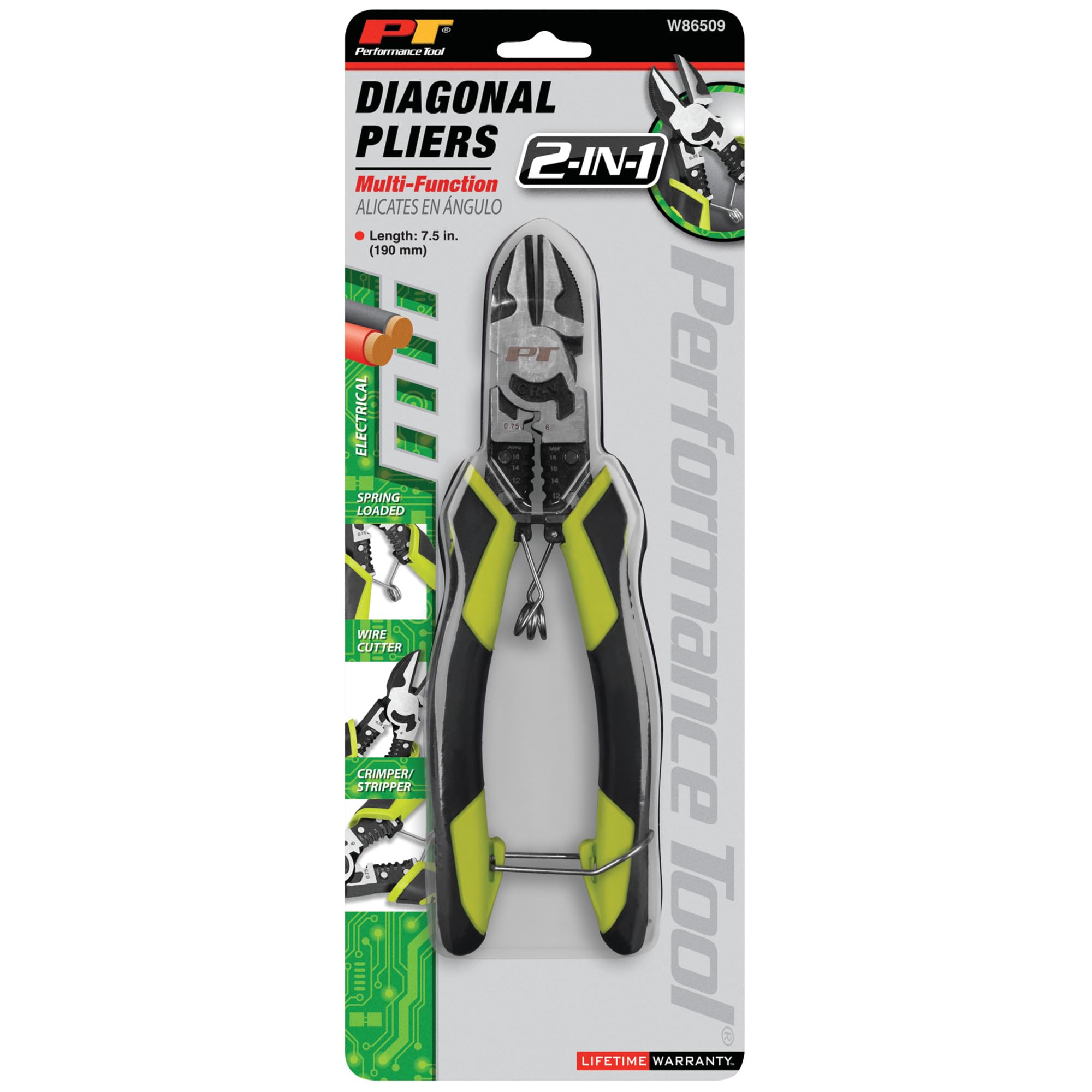 PERFORMANCE TOOL W86509 - Alicates diagonales multifunción de 7-1/2 Pulgadas