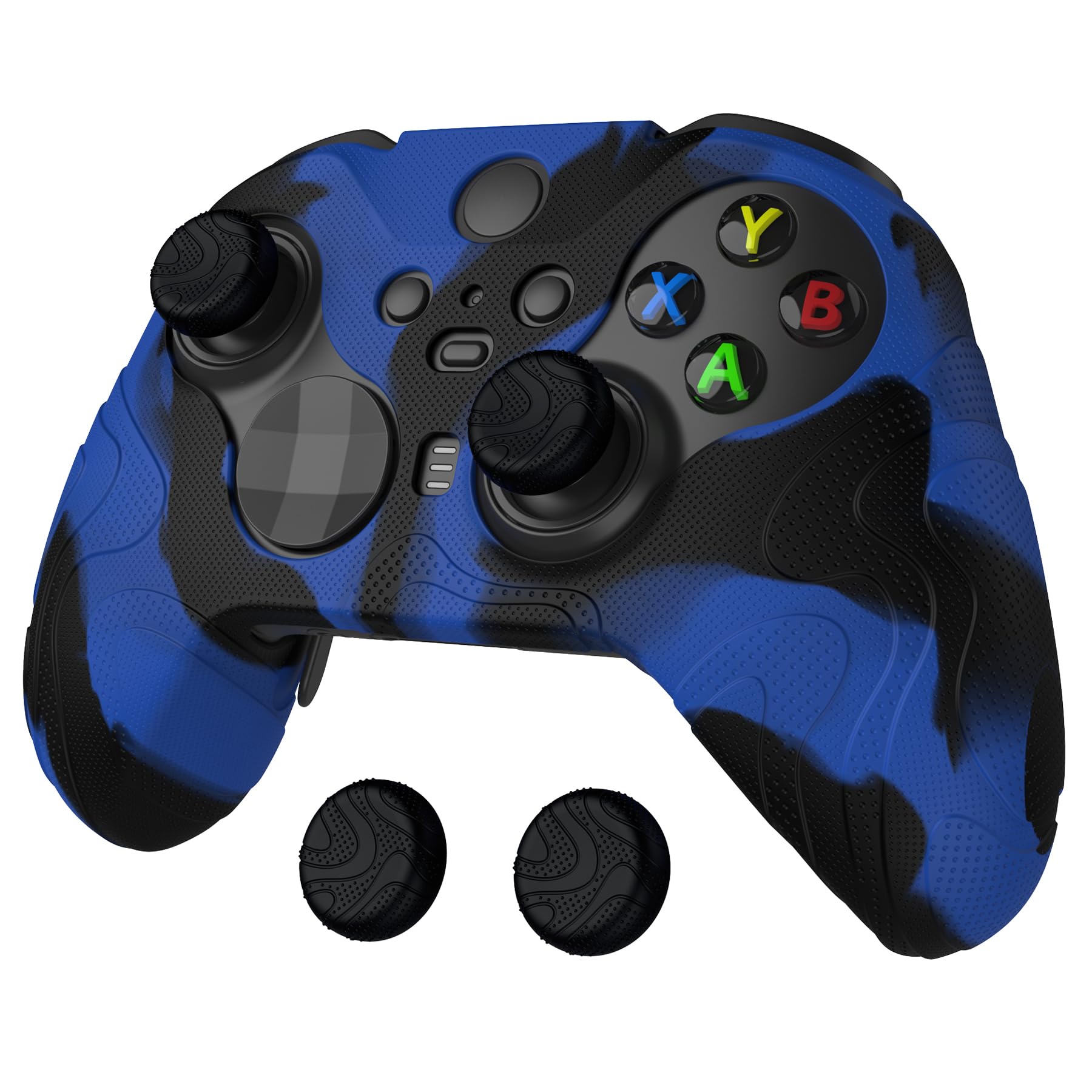 PlayVital Mountain Range Edition Silicone Cover for Xbox Elite Wireless Controller Series 2, Blue &amp; Black Anti-Slip Controller Skin for Xbox Elite Series 2 Core with Thumb Grips