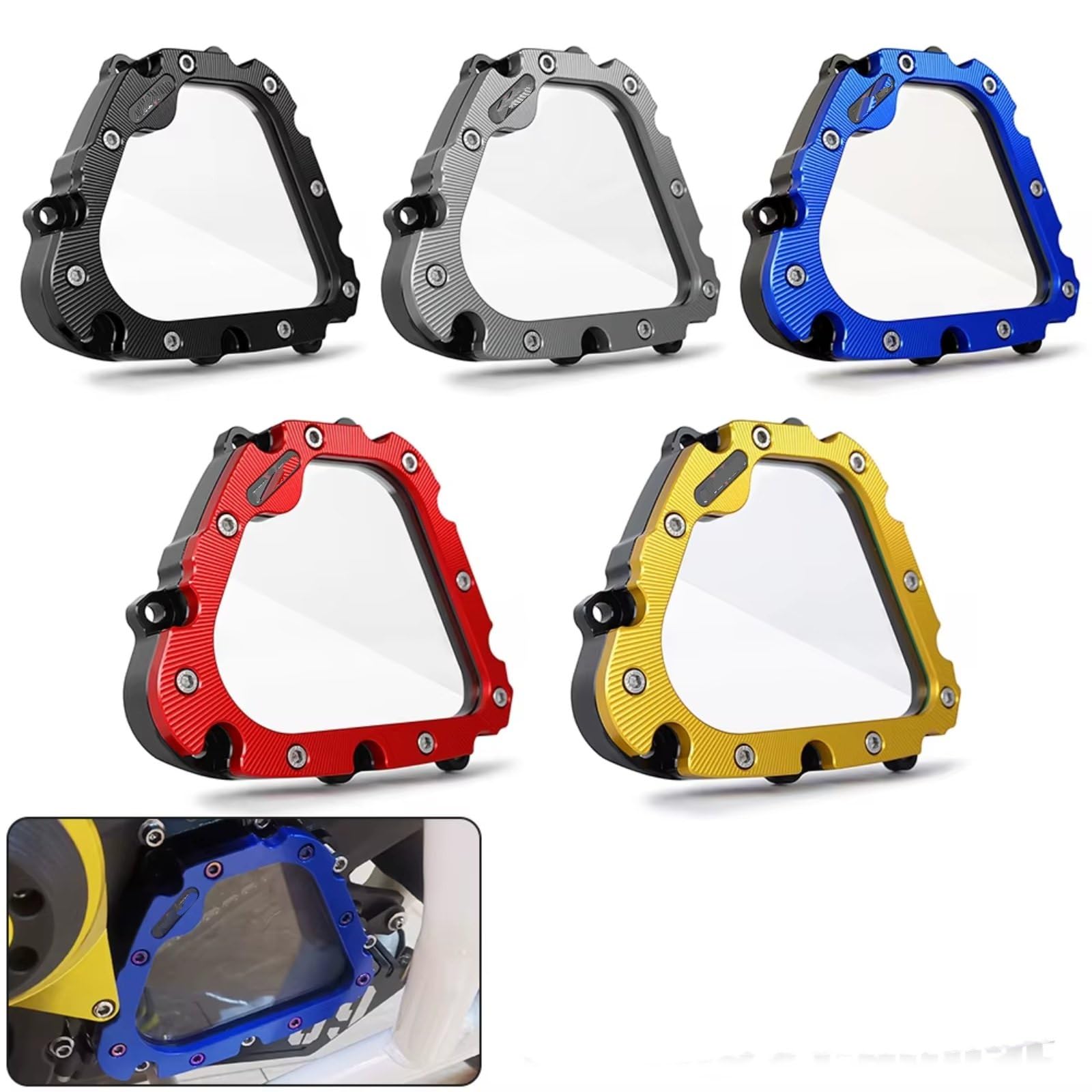 Vordere Kettenradabdeckung Motor Motorrad Für Yamaha Für MT09 Für FZ09 Moto Ritzelabdeckung | Schützen Sie den Kettenbereich vor Sand und Steinen.(Black)