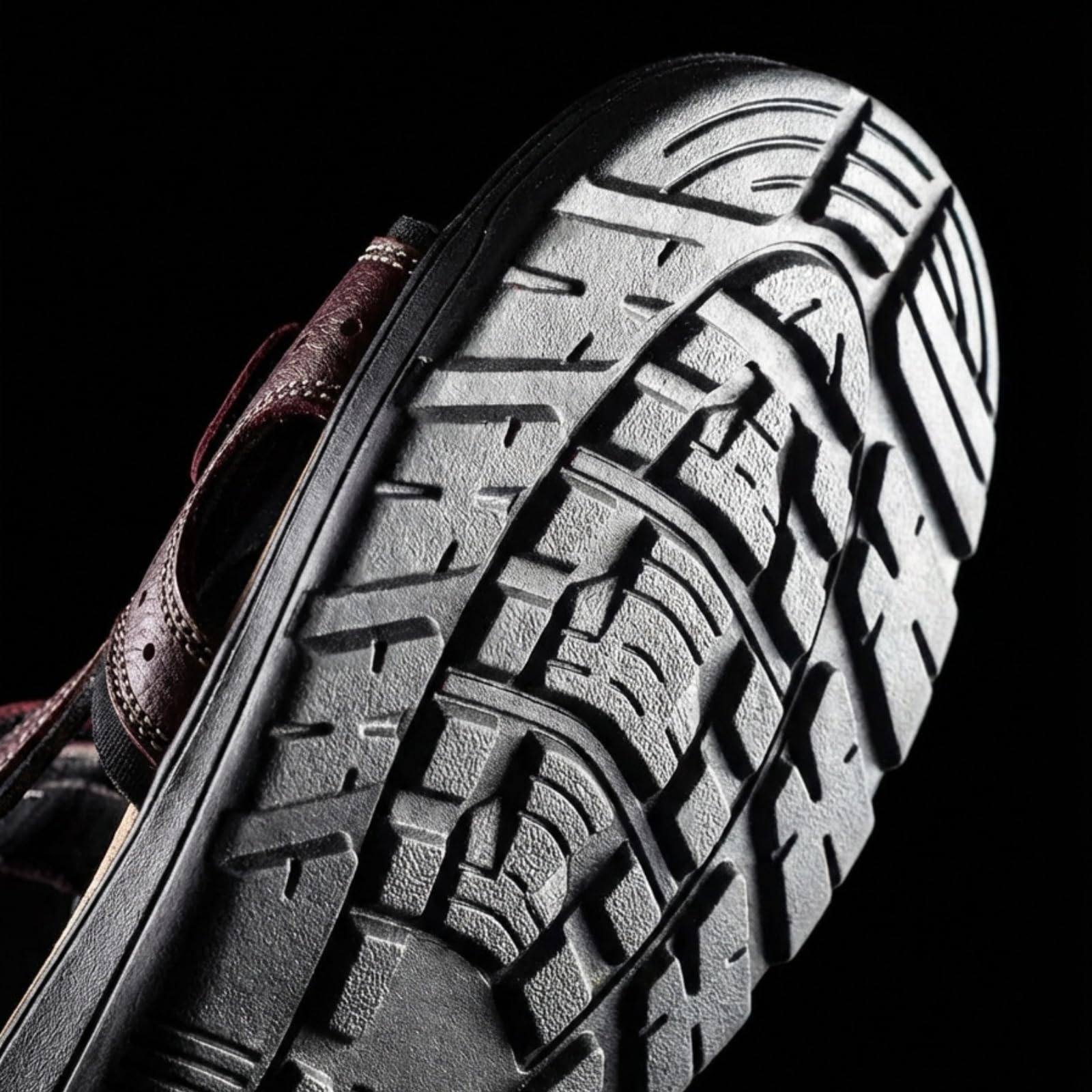 Sandalias Cangrejeras de Cuero para Hombre Doble Cierre de Velcro Ajustable