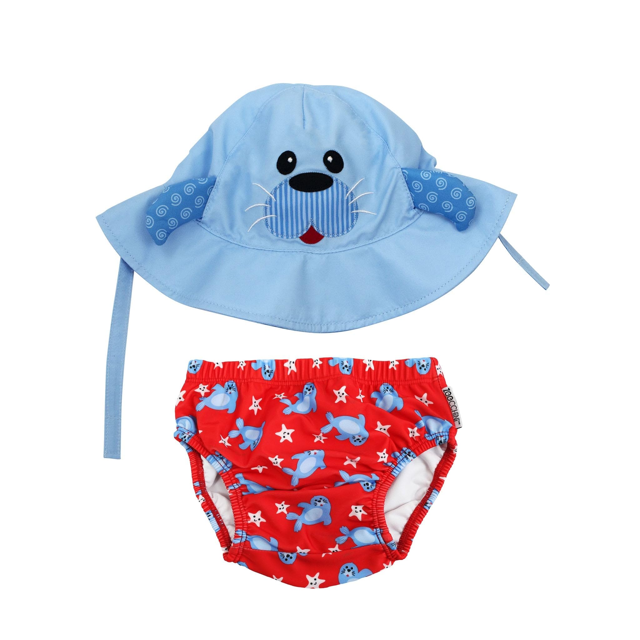 Set Baby Costumino Contenitivo + Cappellino - Foca - UPF 50+ - M