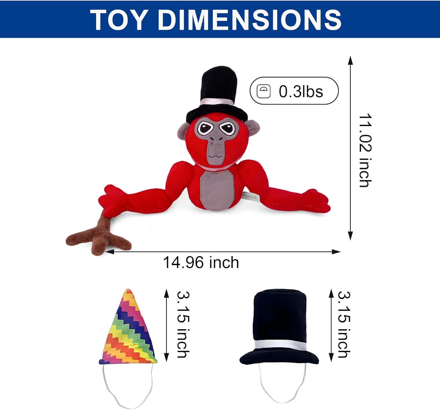 Monkey Monkey Plush - Stuffed Animal for Game Fans, Ideal for Birthday Parties Cute Halloween Plush Toy – Soft Stuffed Animal Plushie, Gift for Kids & Adults Party (Red)