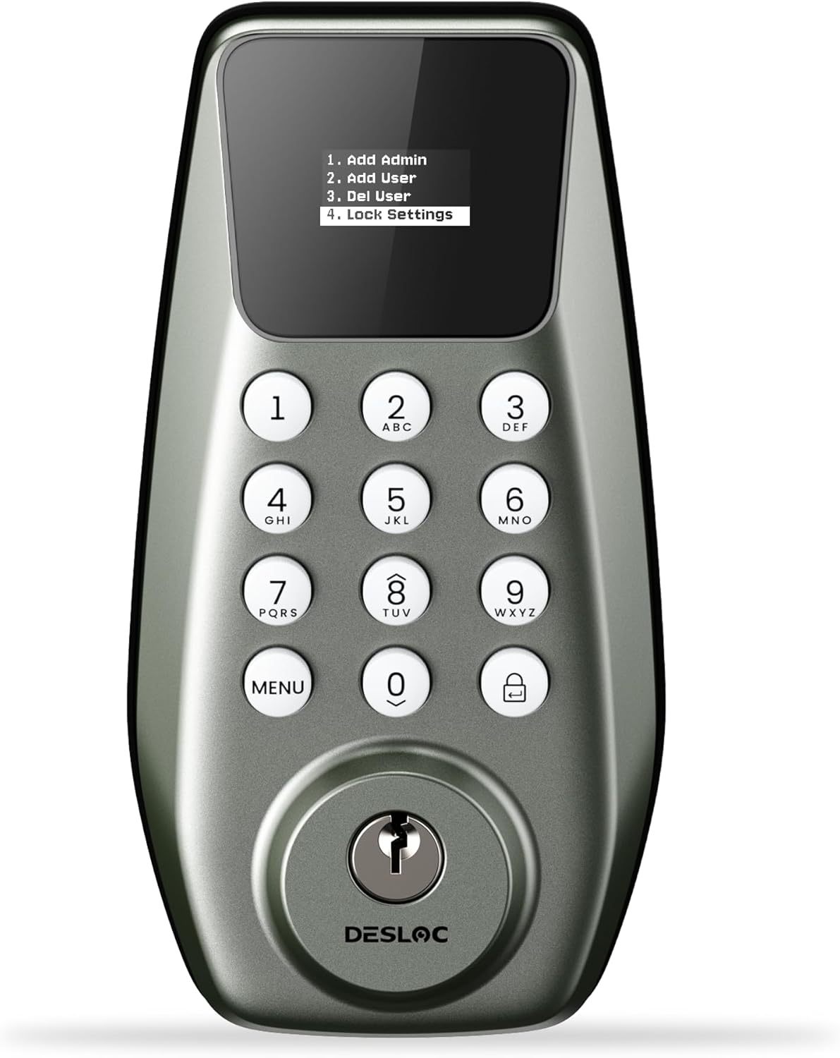 DESLOC C100 Keyless Entry Door Lock with Keypad - Smart Deadbolt Lock for Front Door with 2 Keys - Auto Lock - Easy Installation, 100 PIN Codes, IP54 Waterproof, BHMA Grade 3, Nickel