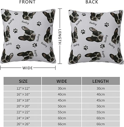 Miniatura 3 de Funda de almohada personalizada para mascotas con foto, 18 x 18 pulgadas, imágenes personalizadas de cara de perro con nombre, fundas de cojín