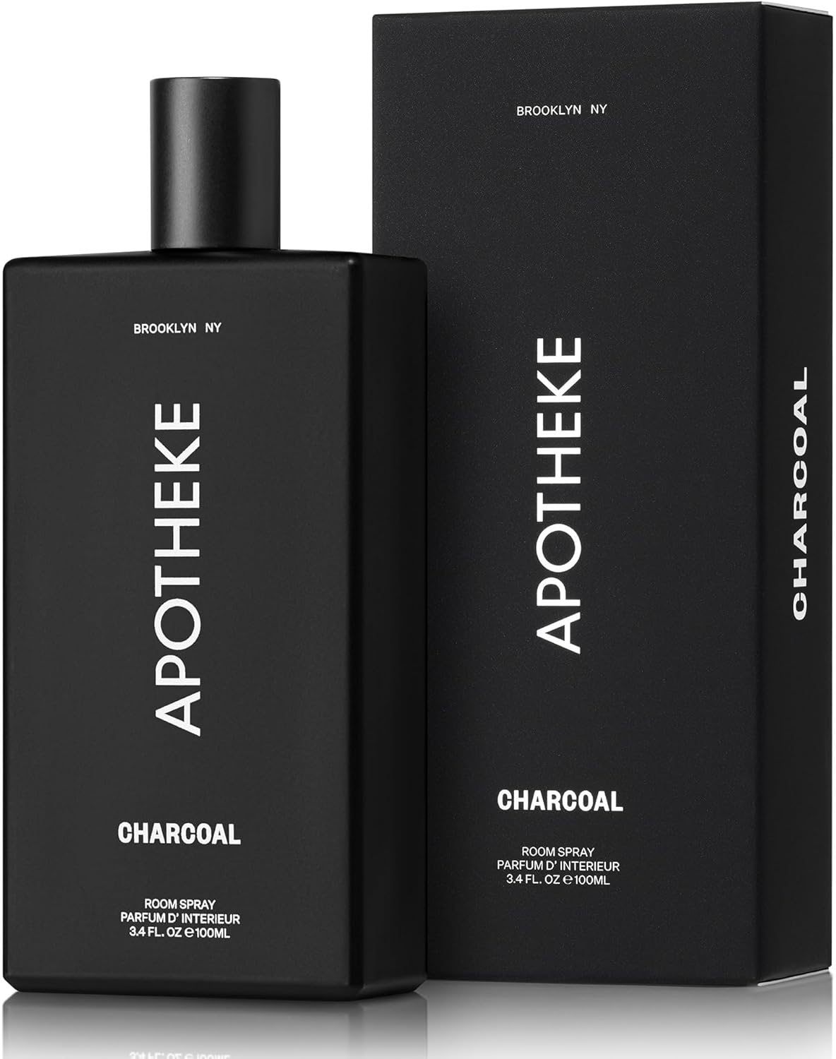 Apotheke Air Freshener Spray for Bathroom & Bedroom (Charcoal) - Fragrant Room Spray with Essential Oil - Home Furniture Spray Deodorizer - Cotton Linen, Pillow, & Fabric Spray