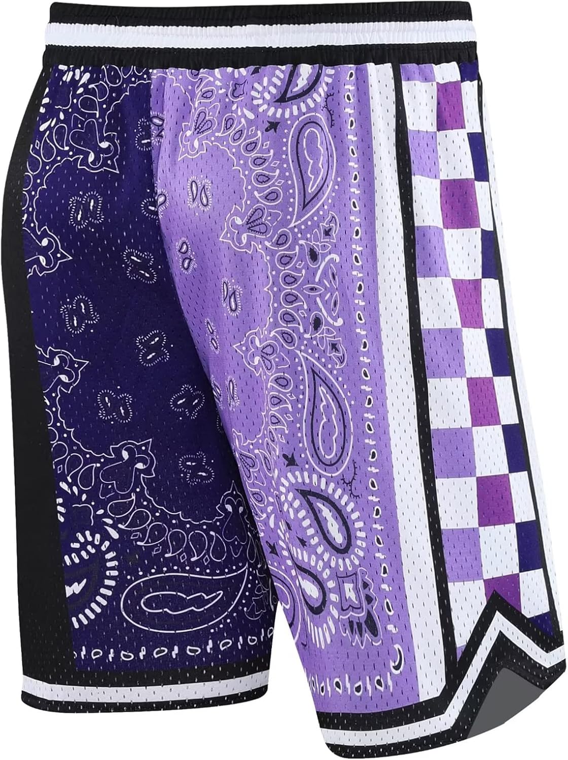 BOOMLEMON Men's Basketball Shorts Workout Athletic Paisley Shorts Mesh Print Running Short Pants - Image 5