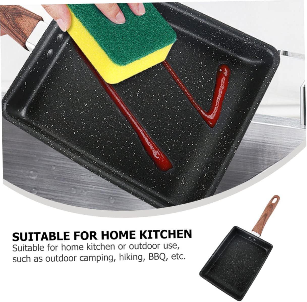 Ciieeo 1pc Non Stick Pan Frying Omelette Square Cookware Nonstick Egg Pan Fry Pans Small Egg Pan Cooking Skillet Nonstick Pan Camping Pot Kitchen Gadget Restaurant Refined Iron